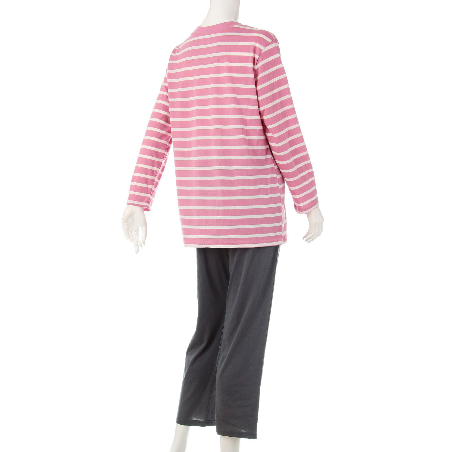 SNOOPY TC天竺先染めボーダー 長袖長パンツTスーツ  レディース - 画像3