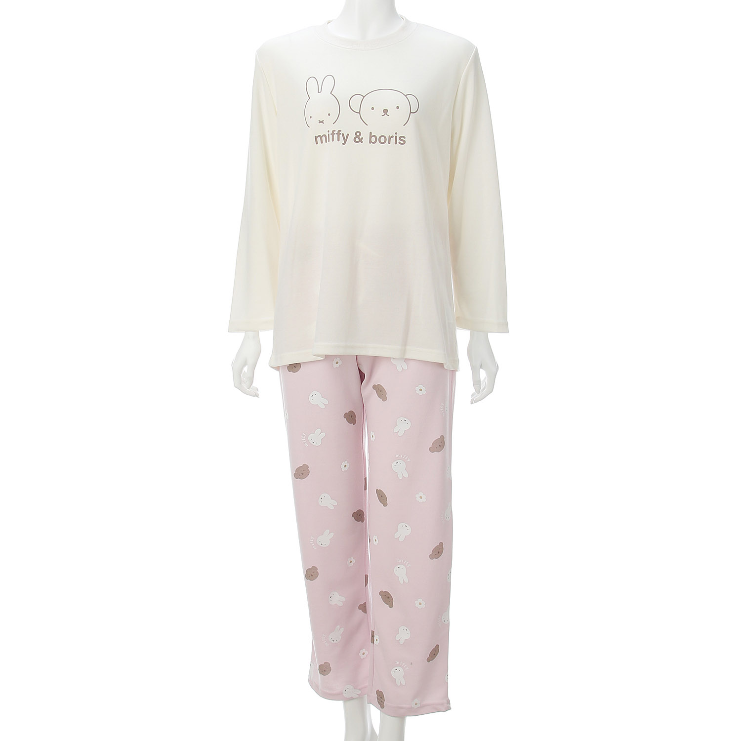 miffy ダンボール無地＆ボリス柄 長袖長パンツTスーツ  レディース - 画像2