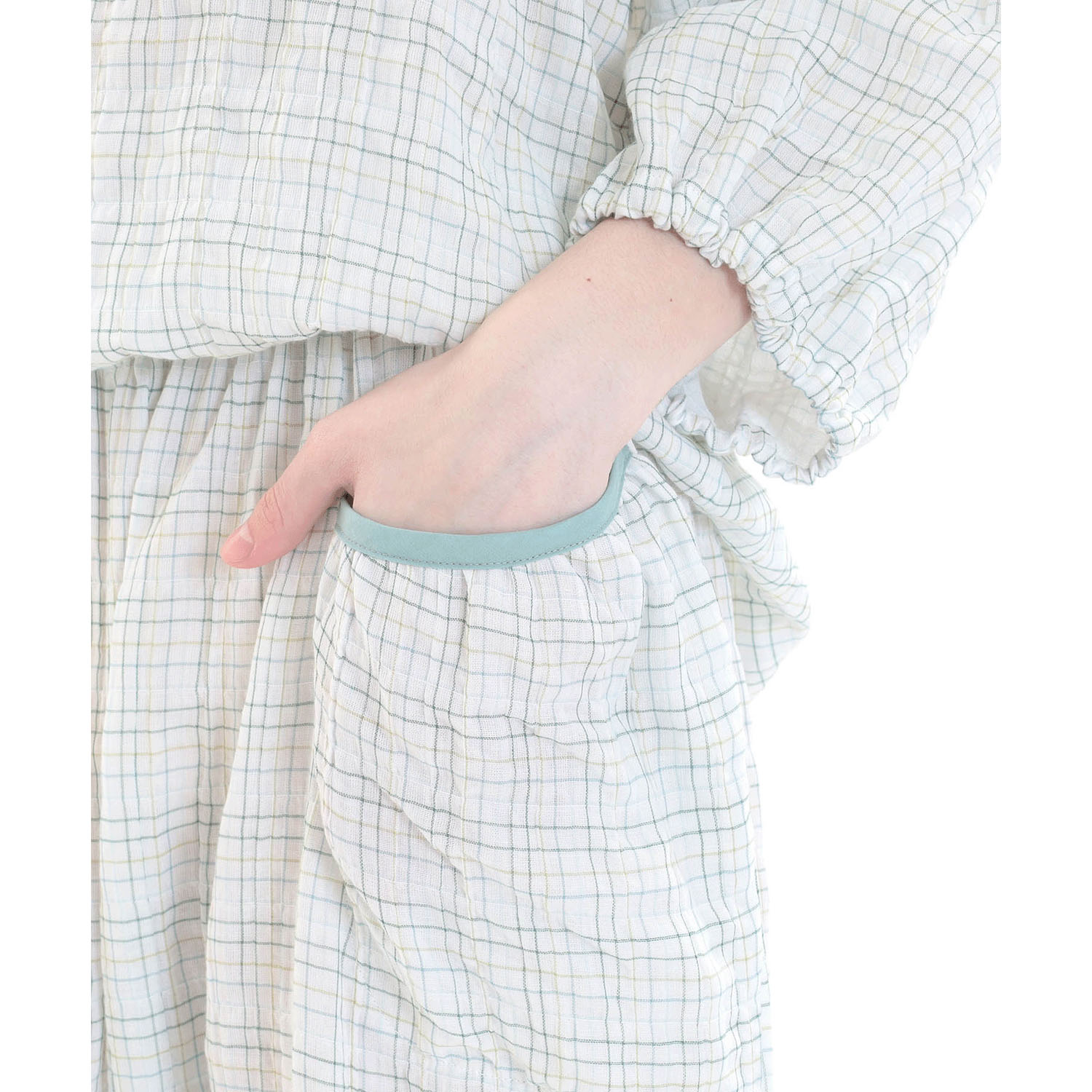 Narue シャーリングダブルガーゼラインチェックセットアップ - 画像21