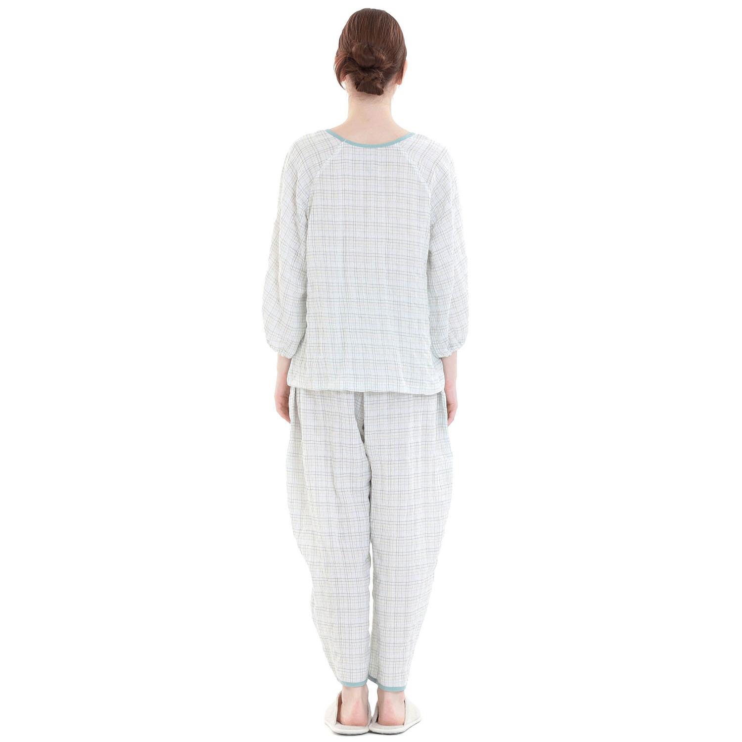 Narue シャーリングダブルガーゼラインチェックセットアップ - 画像23