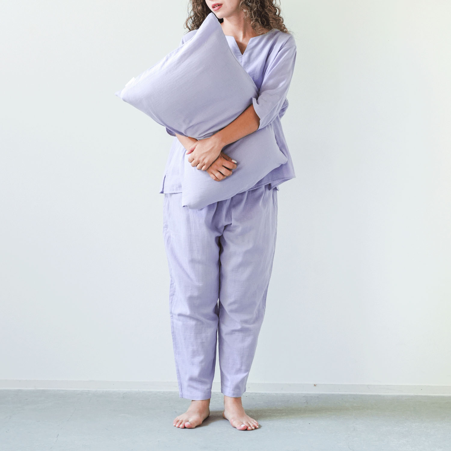 着る保湿クリーム キーネック7分袖パジャマ×ピロケースセット - 画像18