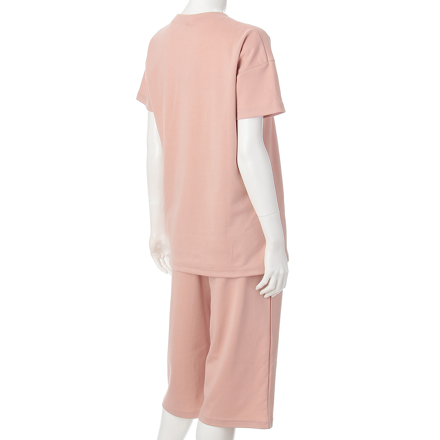 Neruwell（ネルウェル）婦人ダンボール無地 半袖6分丈パンツセットアップ - 画像2