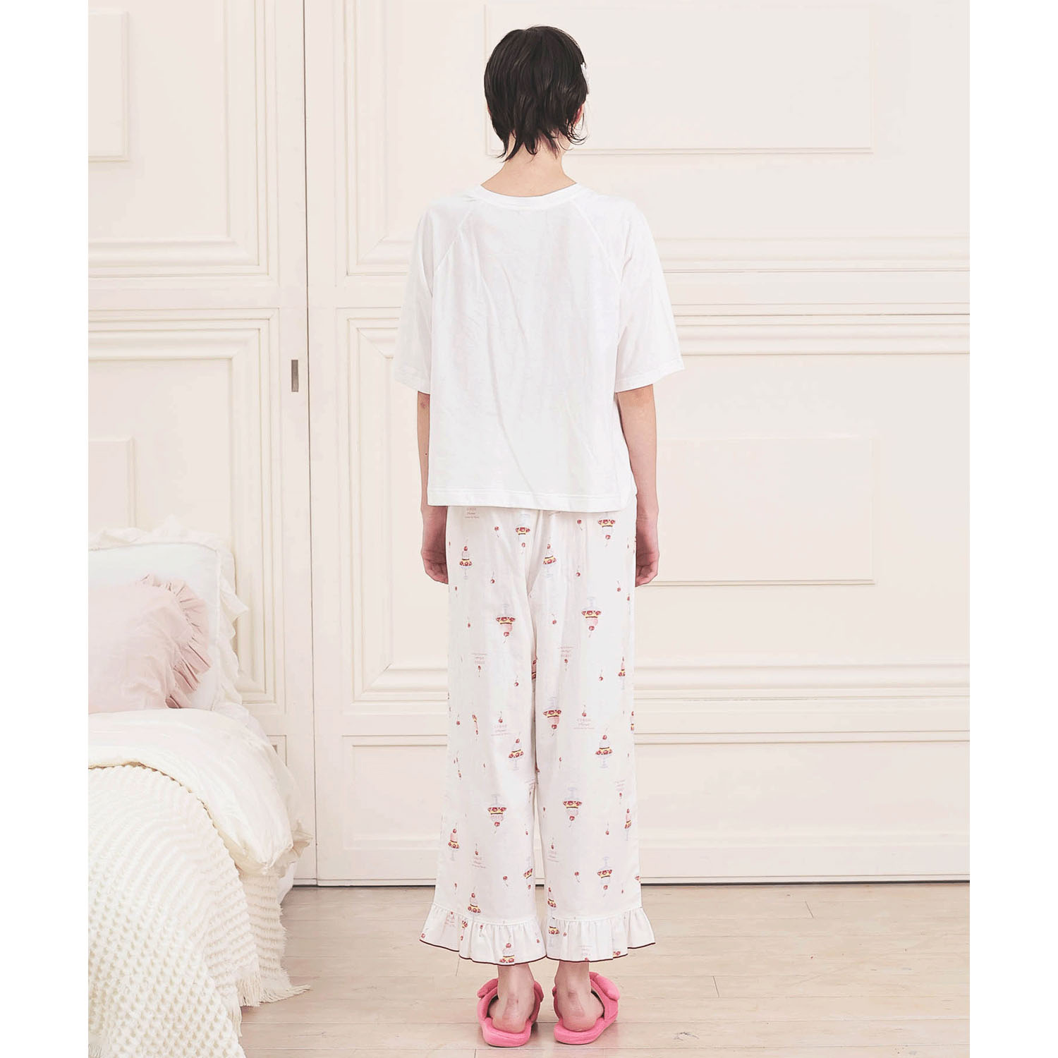 Narue コットンダブルガーゼチェリースイーツセットアップ - 画像8