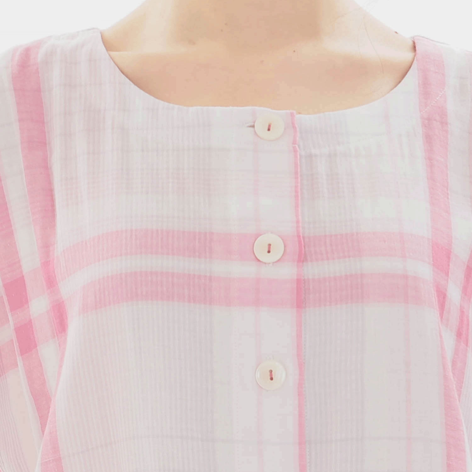 Narue ダブルガーゼチェックワンピース - 画像11