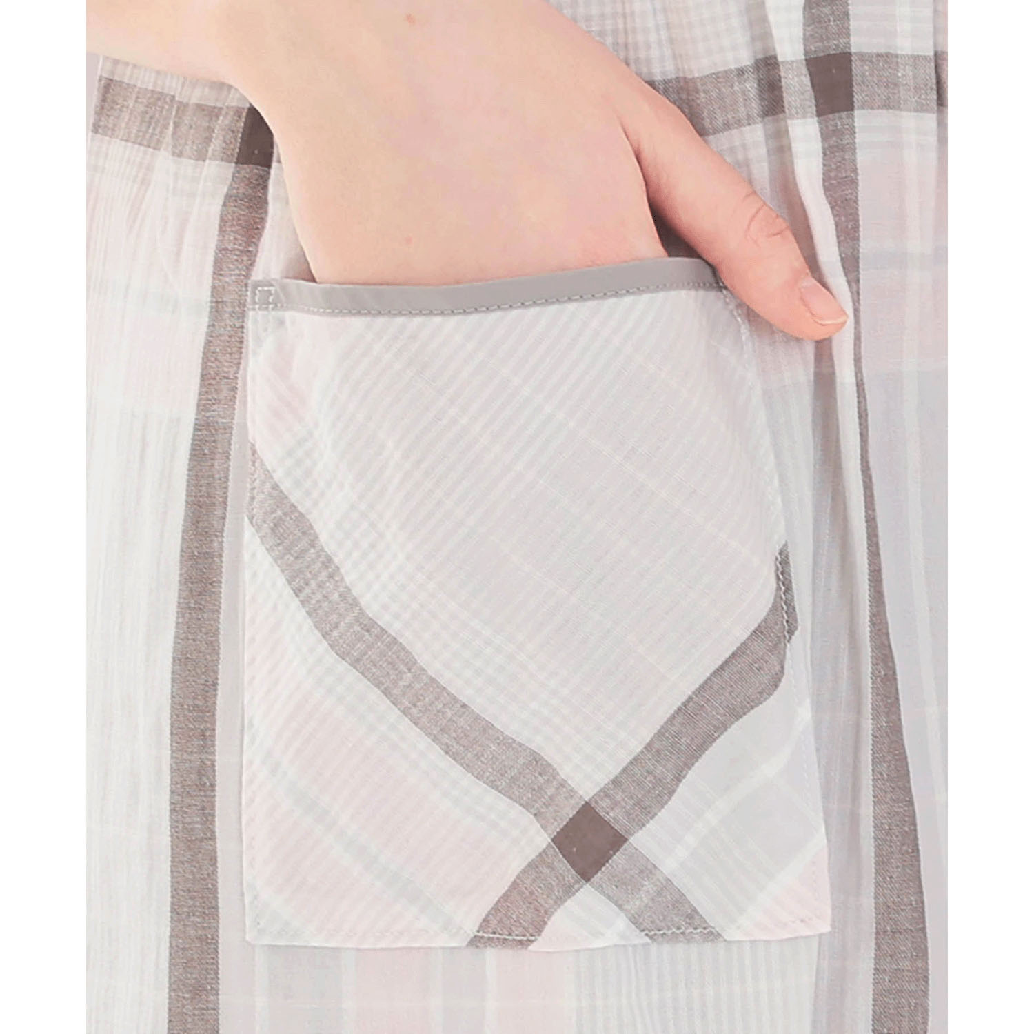 Narue ダブルガーゼチェックワンピース - 画像6