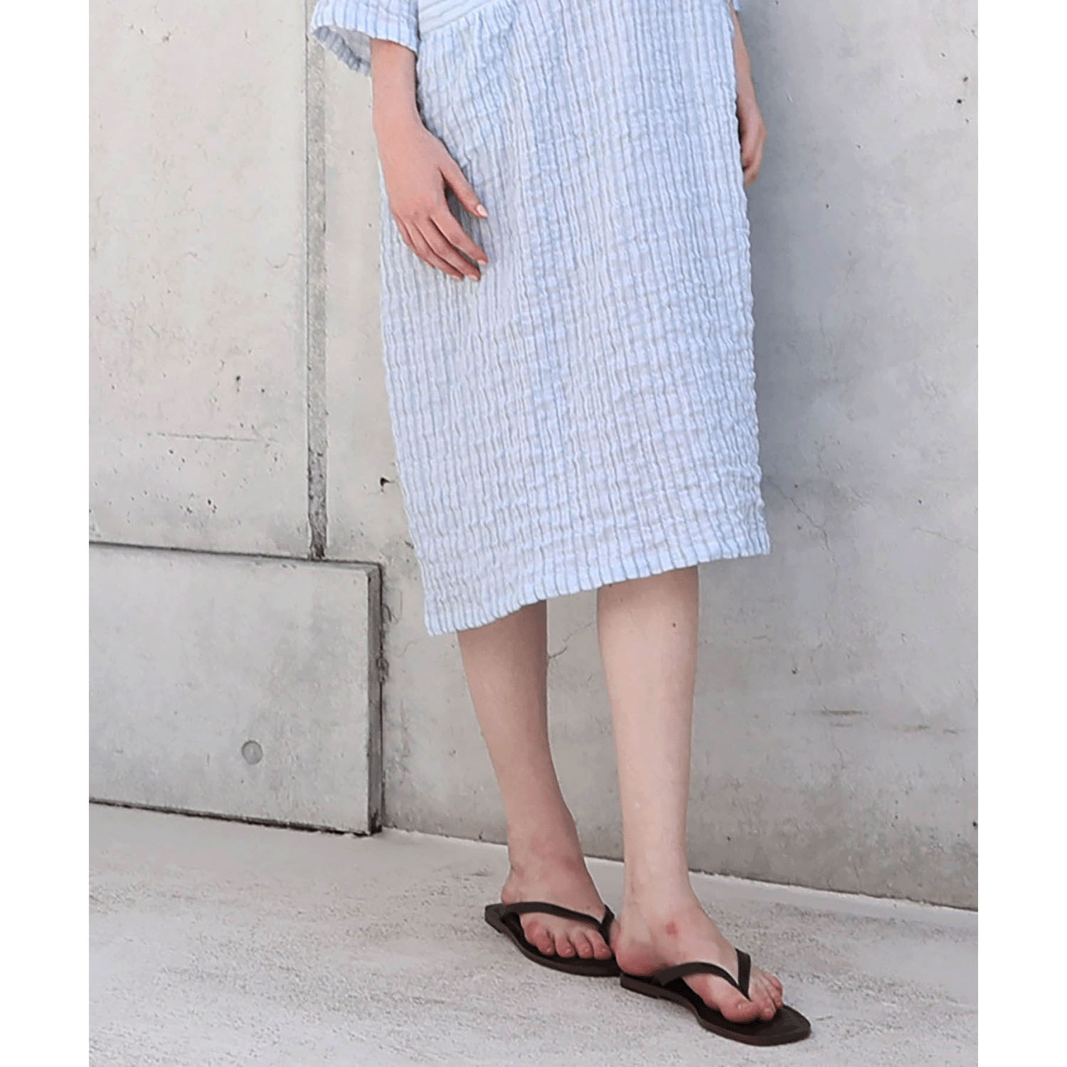 Narue シャーリングダブルガーゼストライプワンピース - 画像20