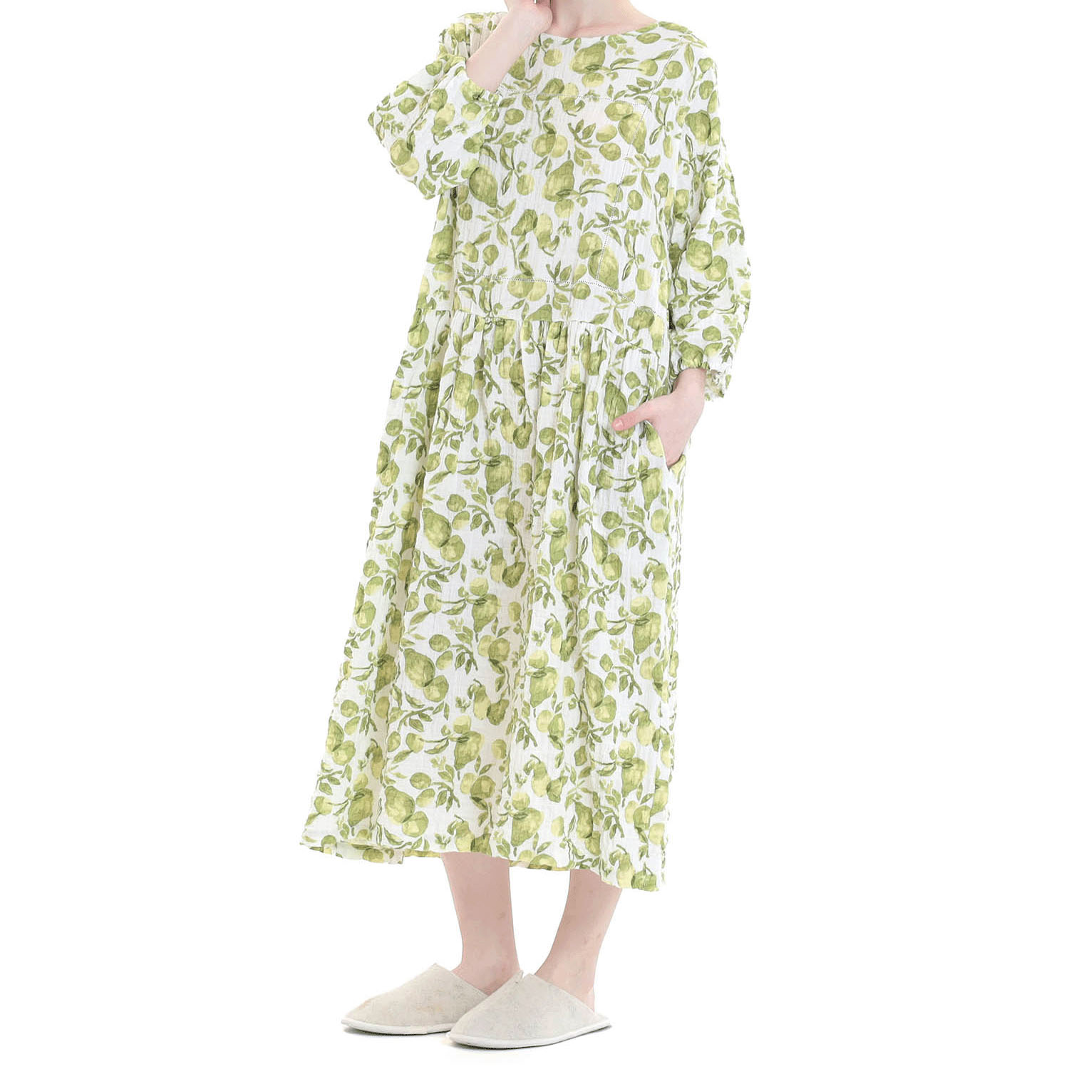 Narue シャーリングダブルガーゼポワールワンピース - 画像9