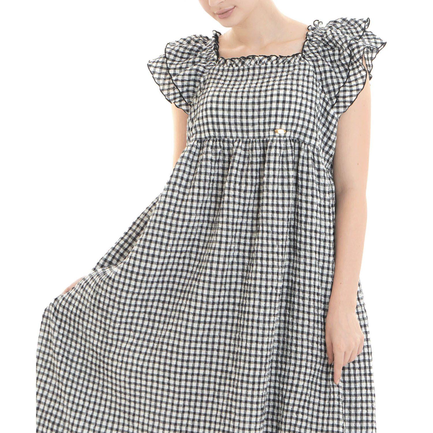 Narue シャーリングボイルガーリーチェックワンピース - 画像2