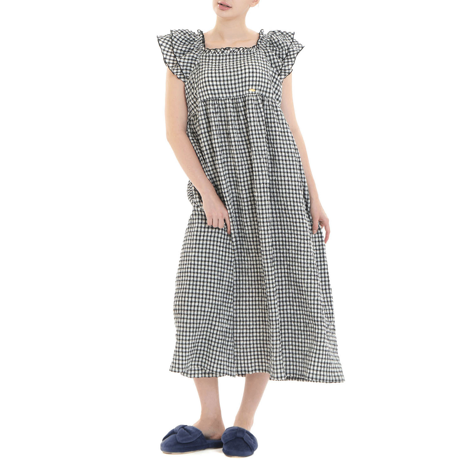 Narue シャーリングボイルガーリーチェックワンピース - 画像4