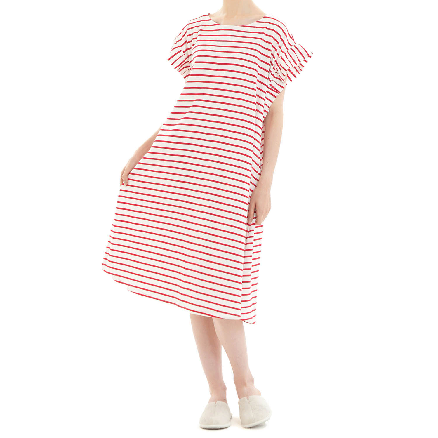 Narue シルケット天竺ボーダーワンピース - 画像2