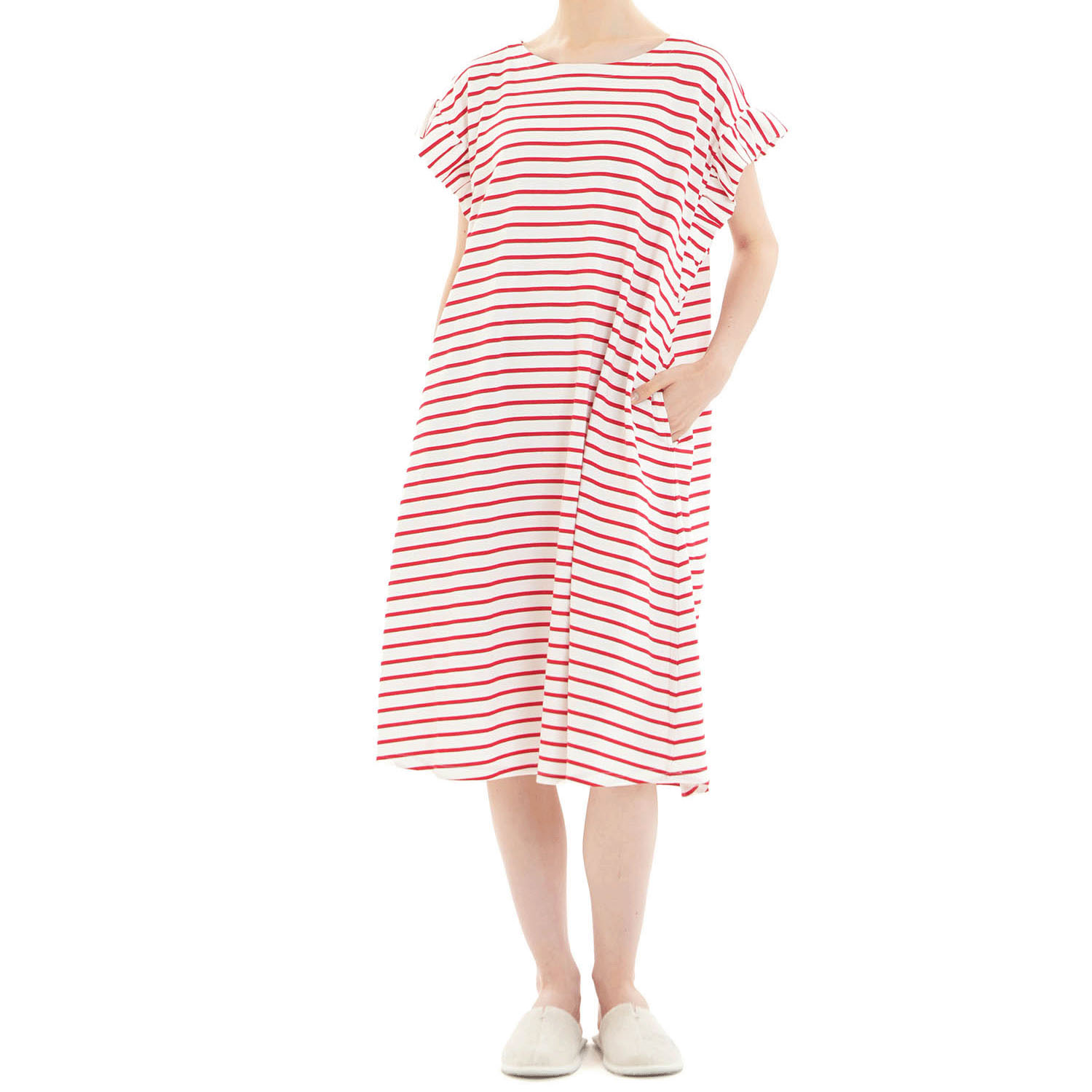 Narue シルケット天竺ボーダーワンピース - 画像3