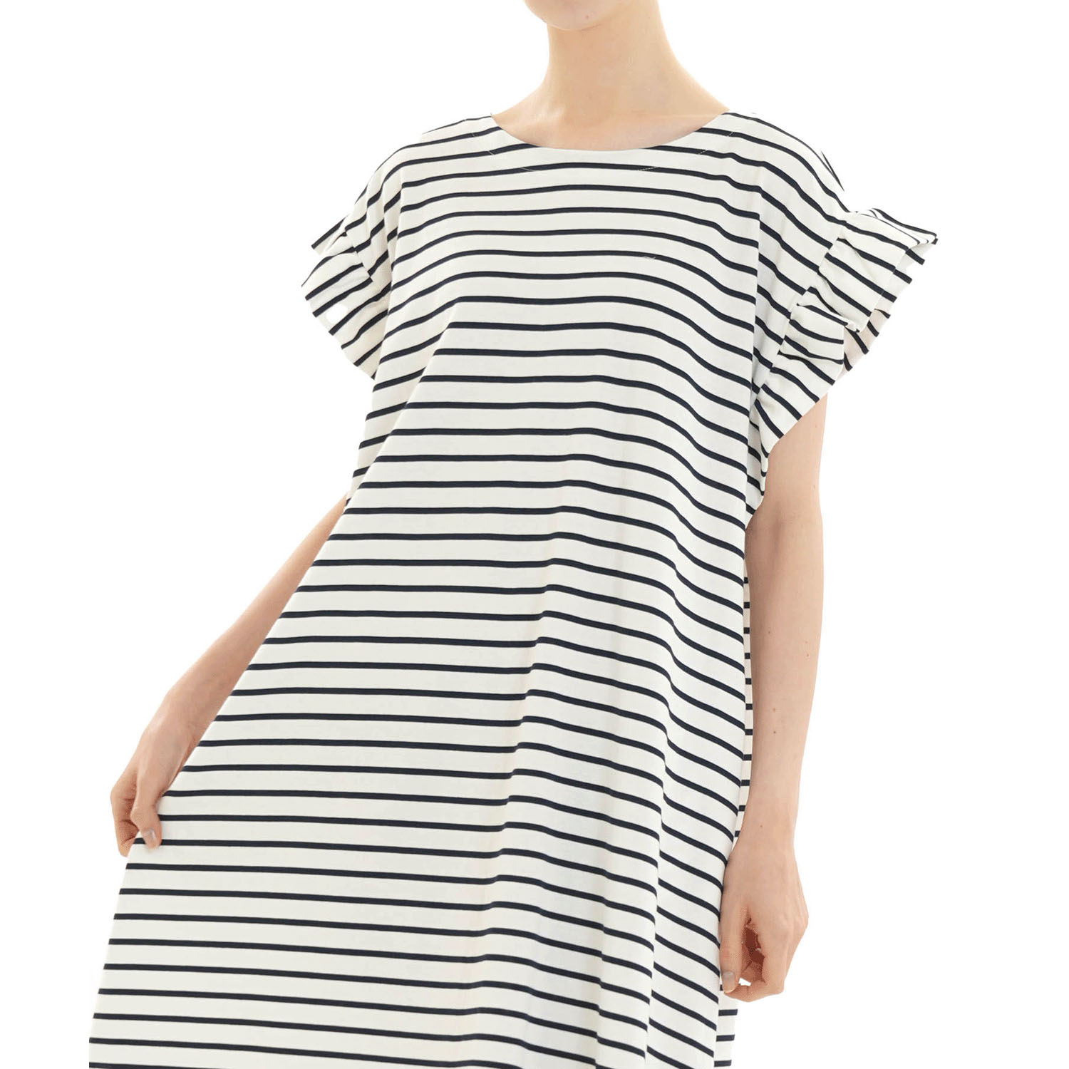 Narue シルケット天竺ボーダーワンピース - 画像8