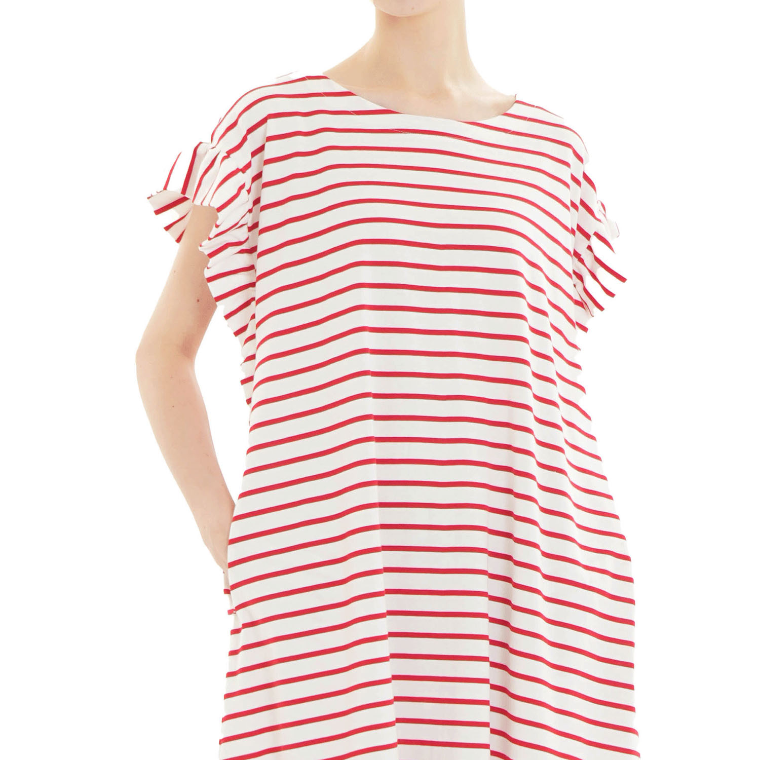 Narue シルケット天竺ボーダーワンピース - 画像1