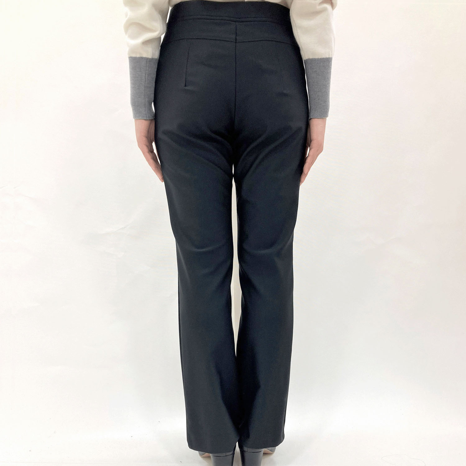 フィットパンツ 通年素材 黒無地 股下72cm丈 - 画像3