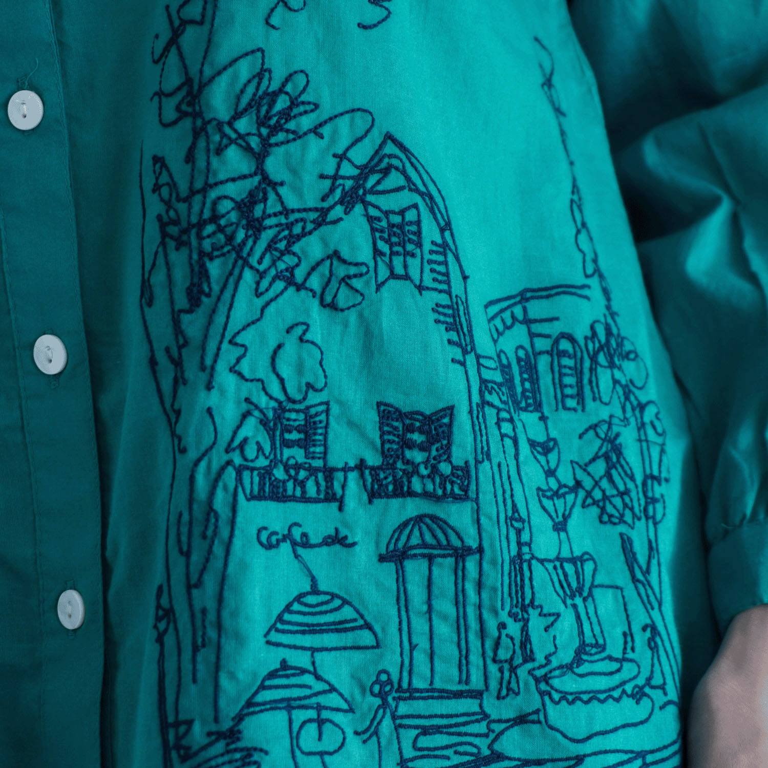 綿キャンブリック刺しゅうブラウス - 画像6