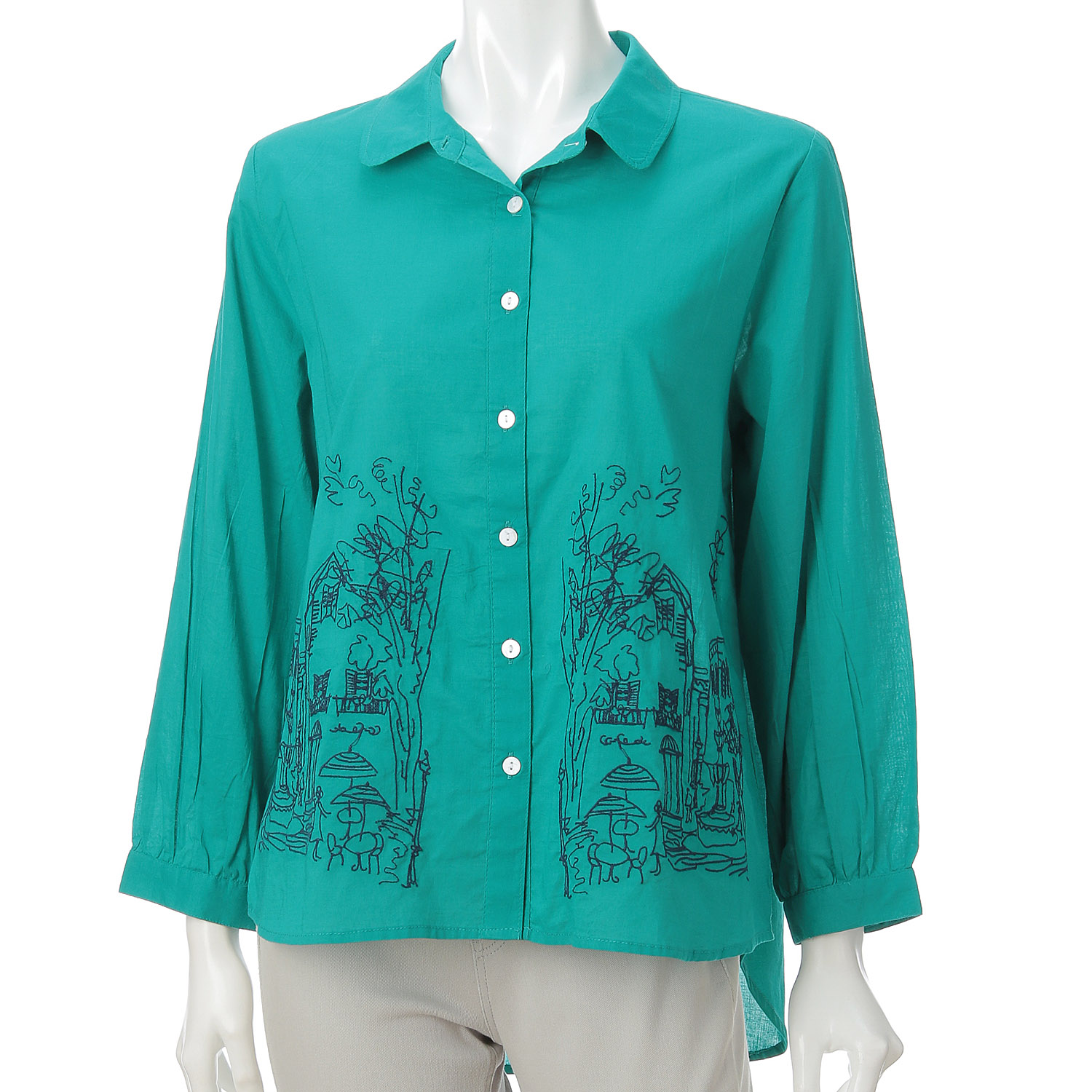 綿キャンブリック刺しゅうブラウス - 画像10