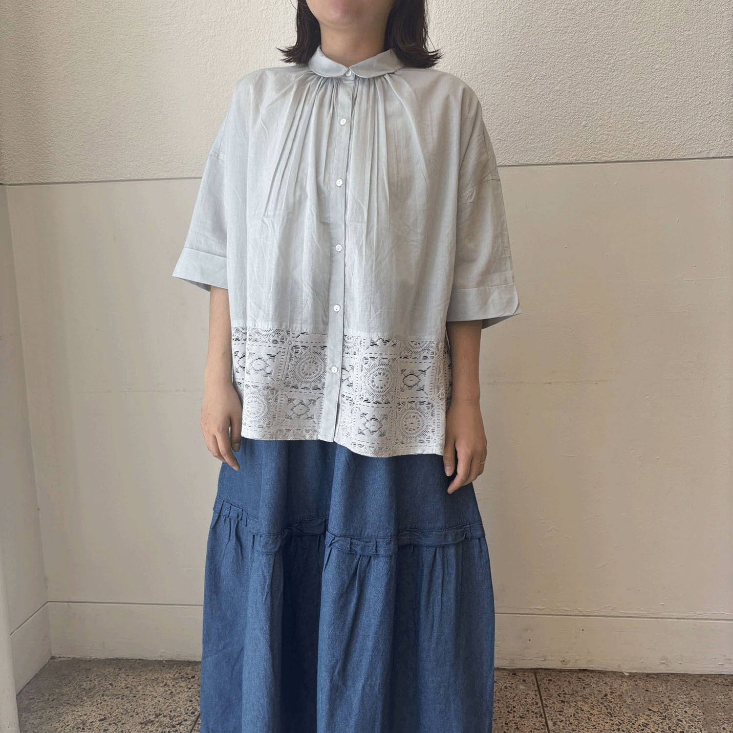 【LUPILIEN】 レース切替シャツ - 画像3