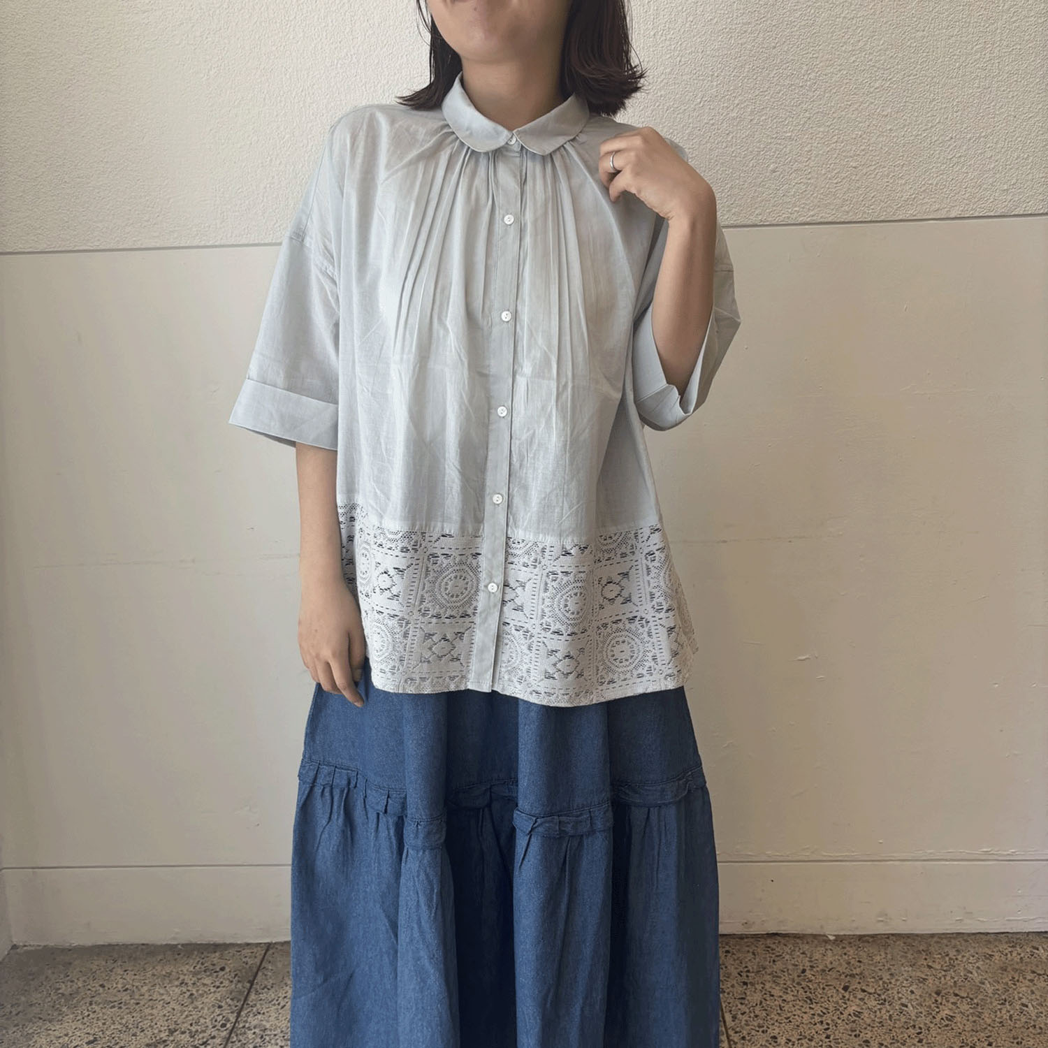 【LUPILIEN】 レース切替シャツ - 画像10