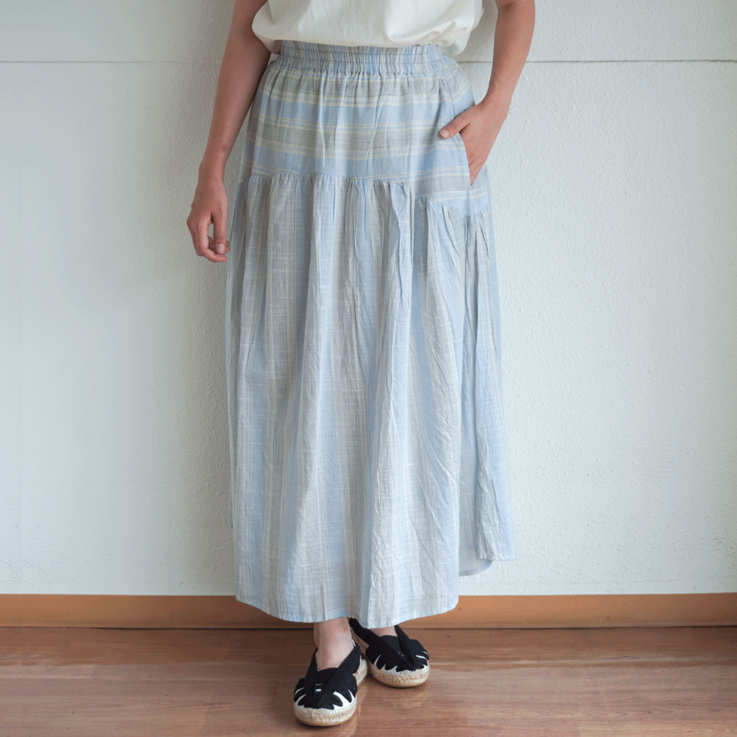 【LUPILIEN】 スラブストライプスカート - 画像6