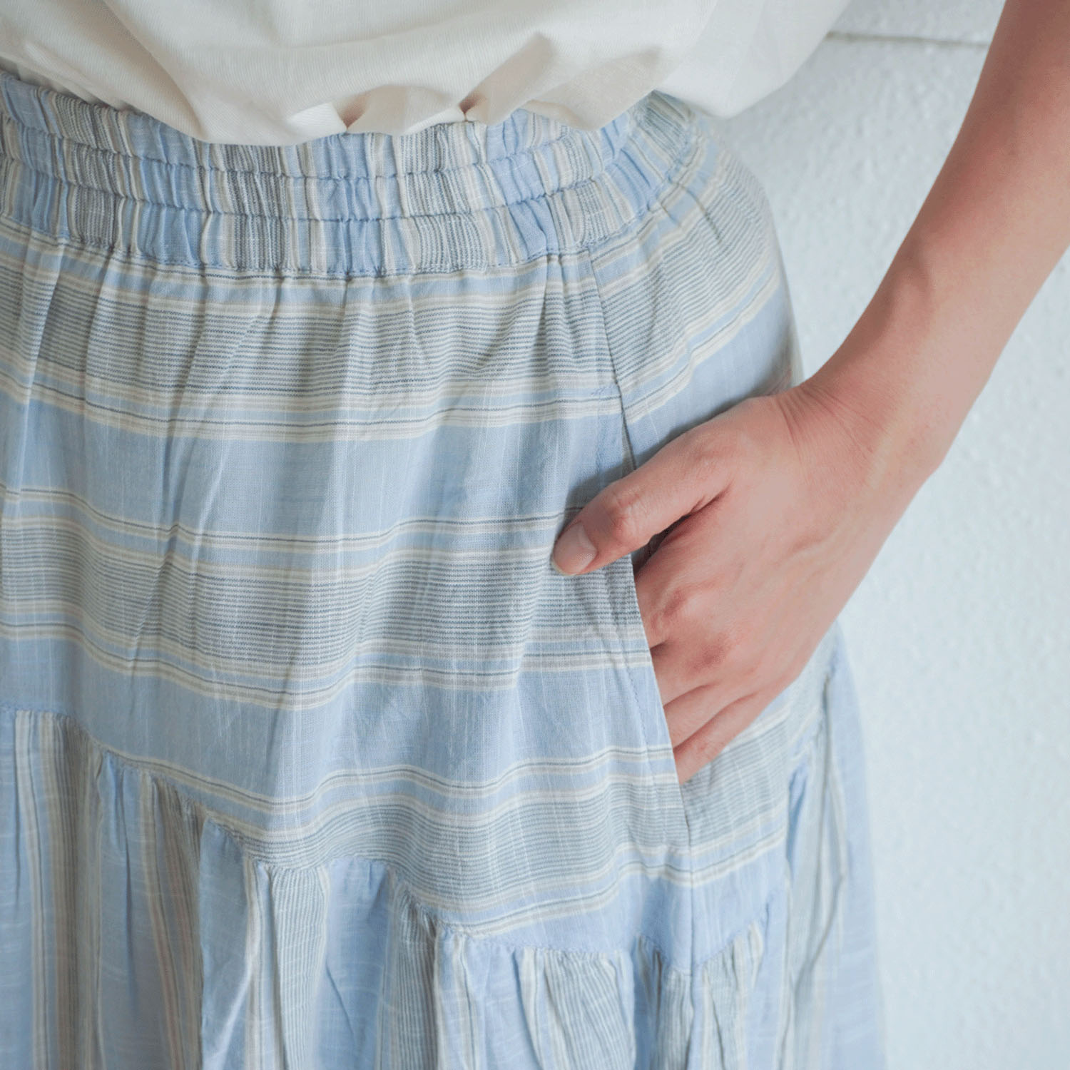 【LUPILIEN】 スラブストライプスカート - 画像7