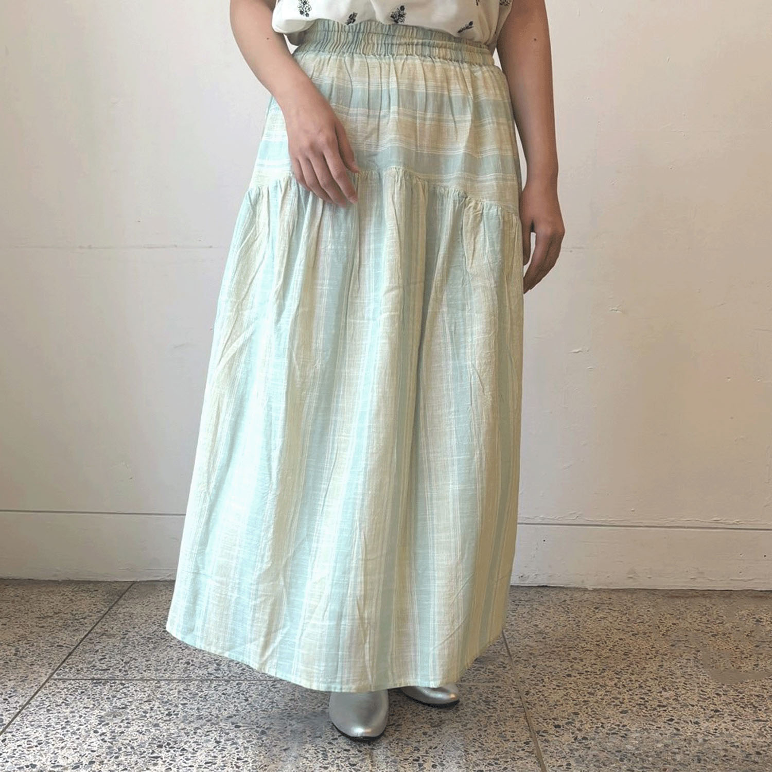 【LUPILIEN】 スラブストライプスカート - 画像10