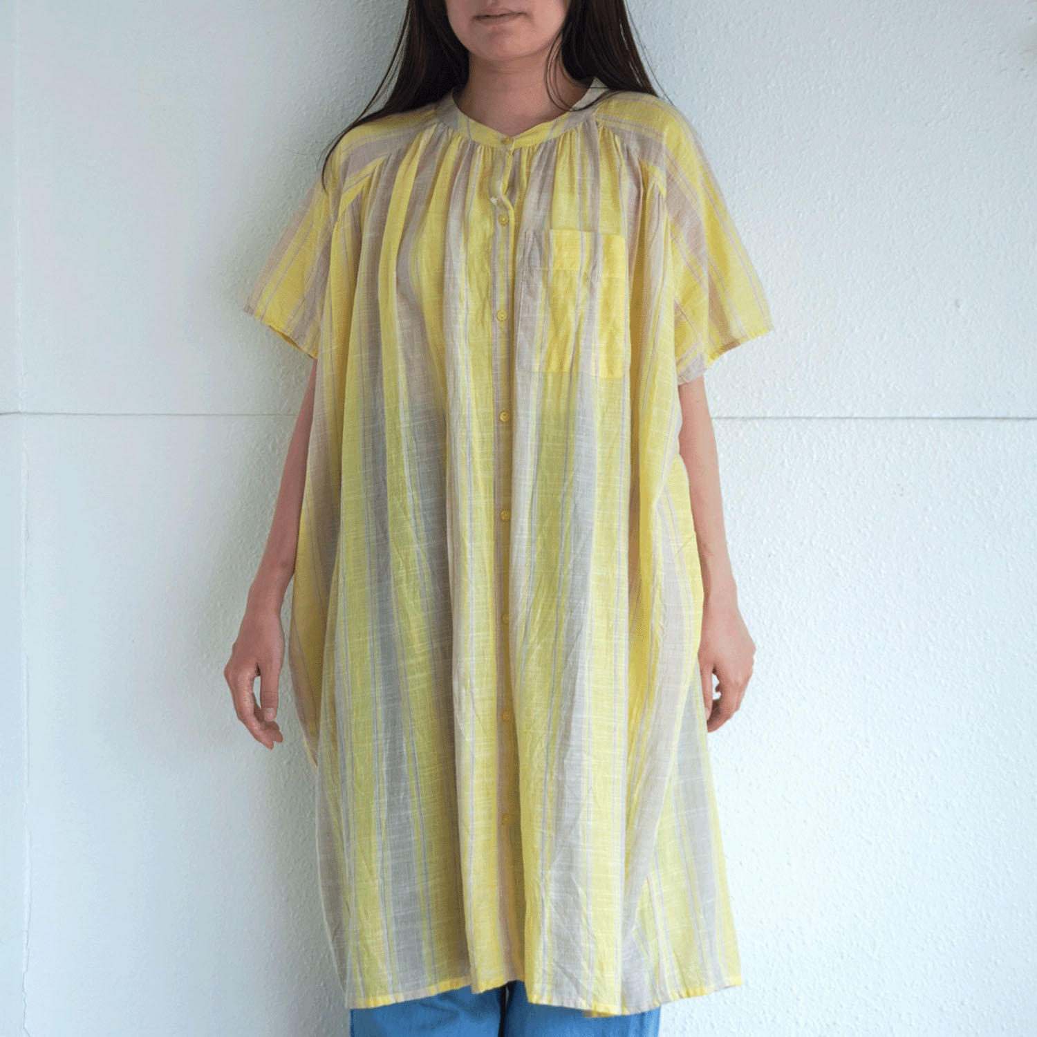 【LUPILIEN】 スラブストライプチュニックシャツ - 画像2