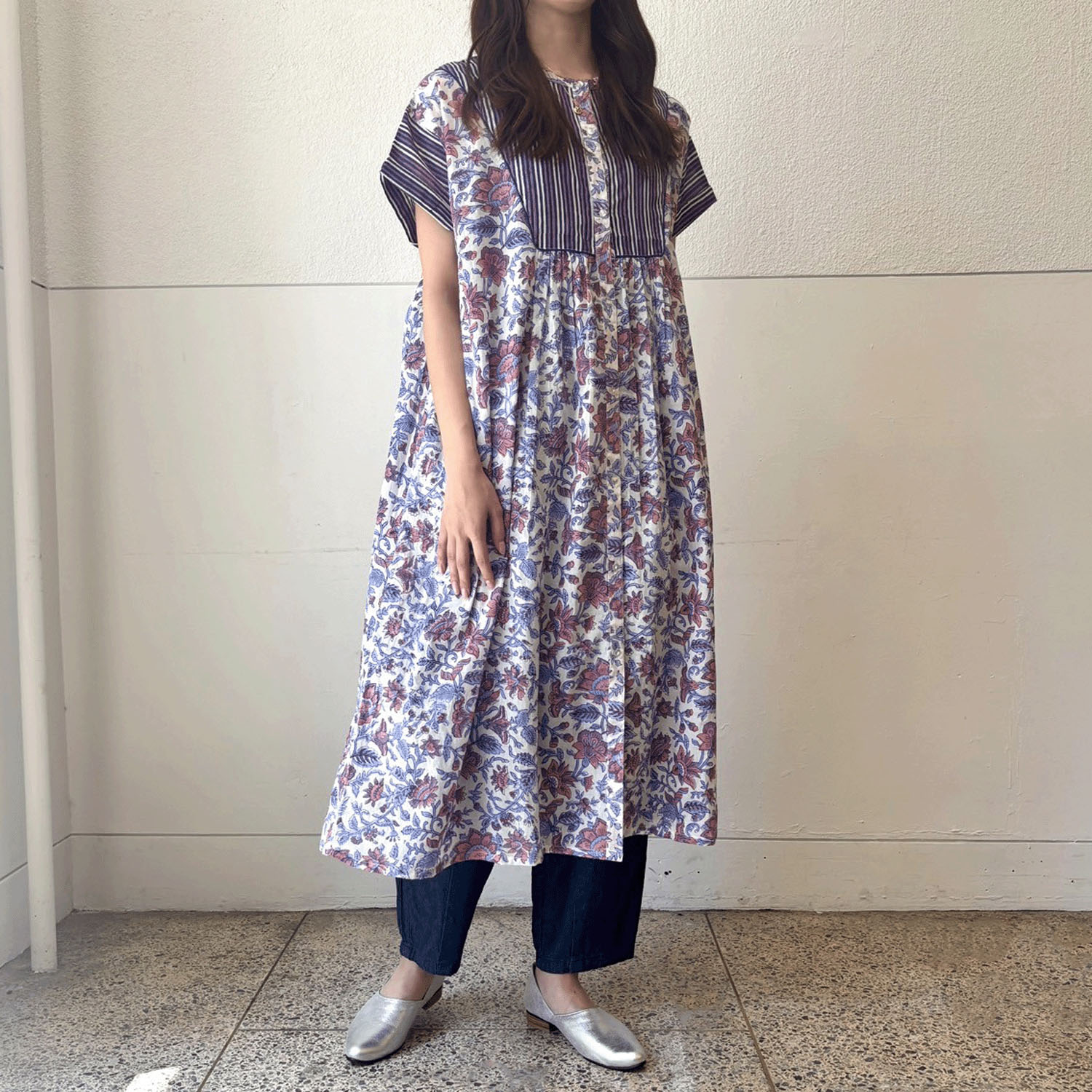 【LUPILIEN】 ブロックプリントワンピース - 画像7