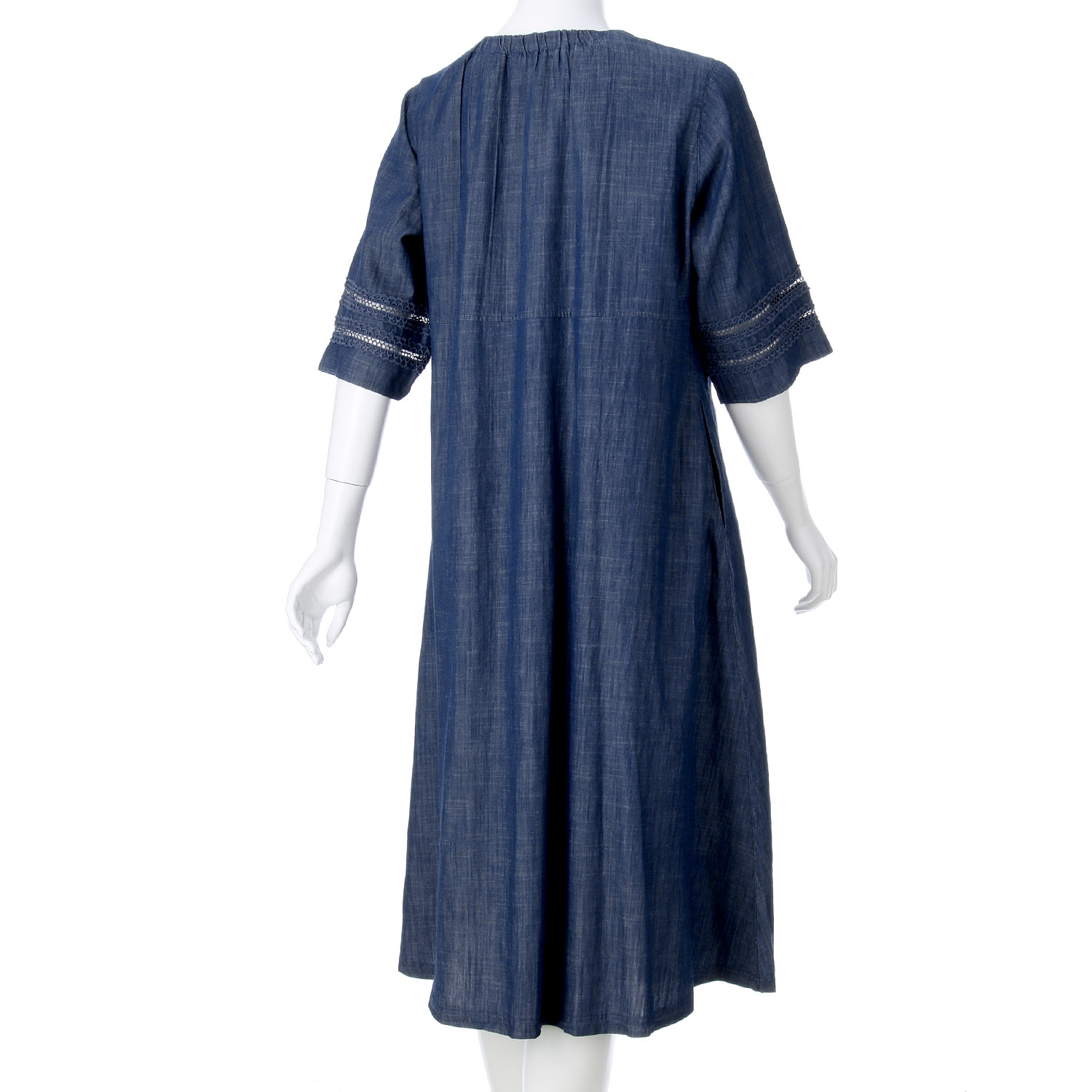 デニムレース使いワンピース - 画像3