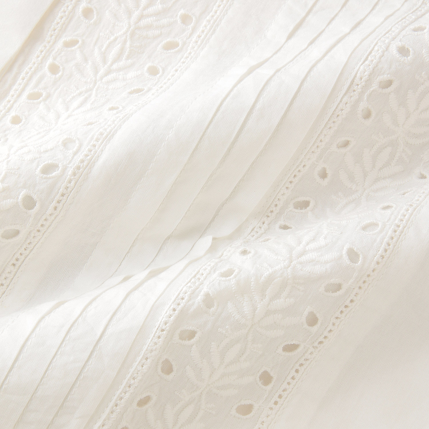 レース使い6分袖バンドカラーシャツ - 画像4