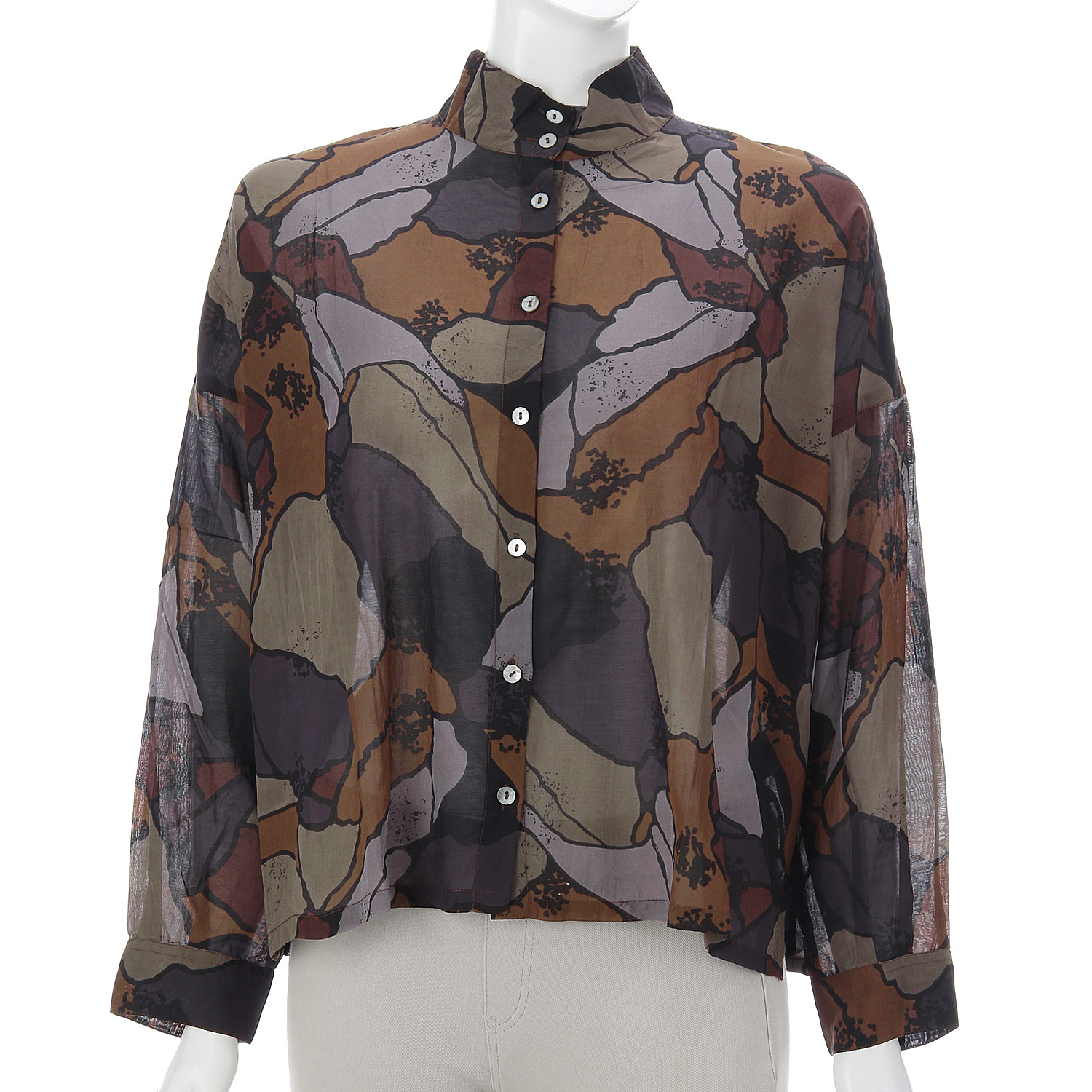 ボンドアートプリントスタンドシャツ - 画像1