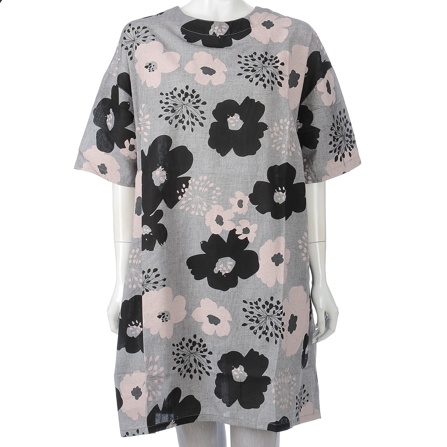 シャンブラー花柄プリントチュニック