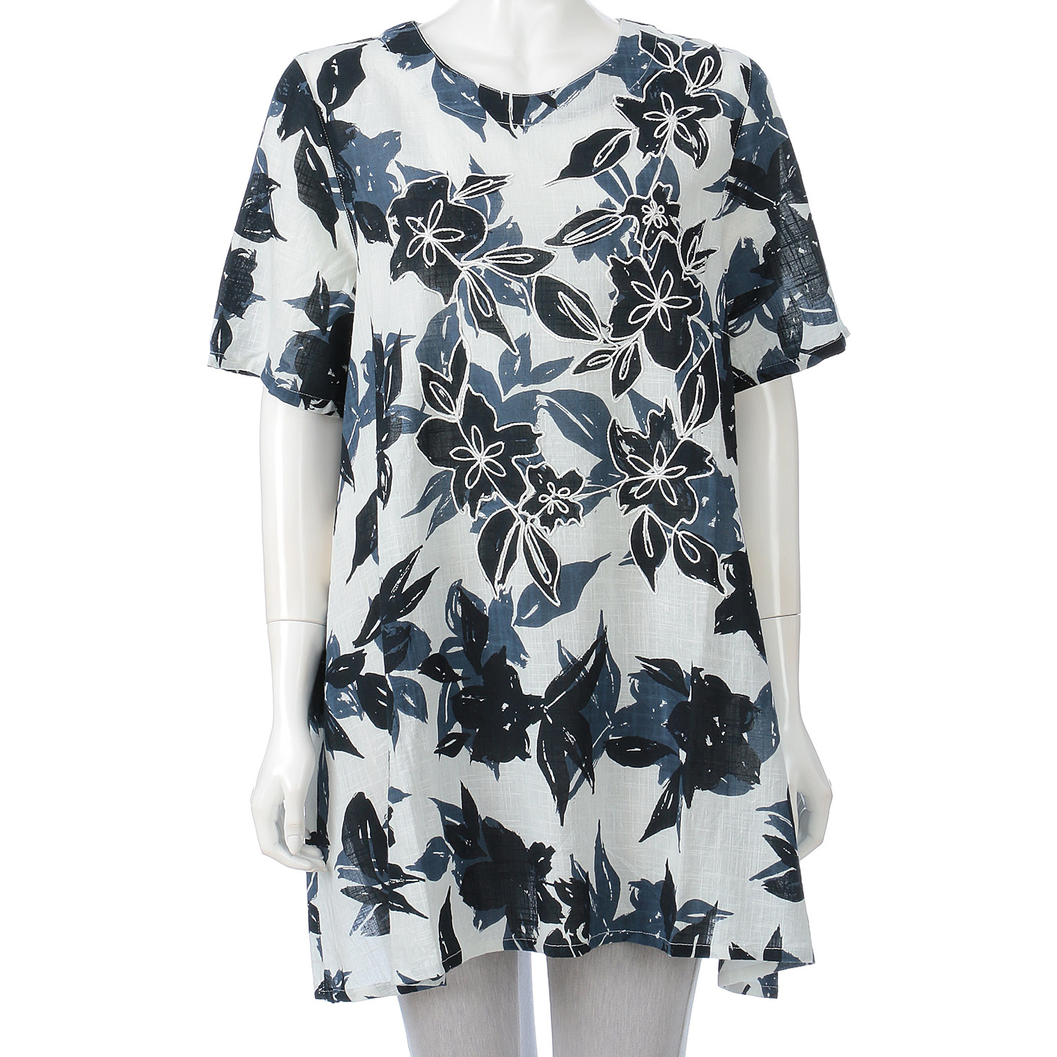 刺繍プリントチュニック - 画像1