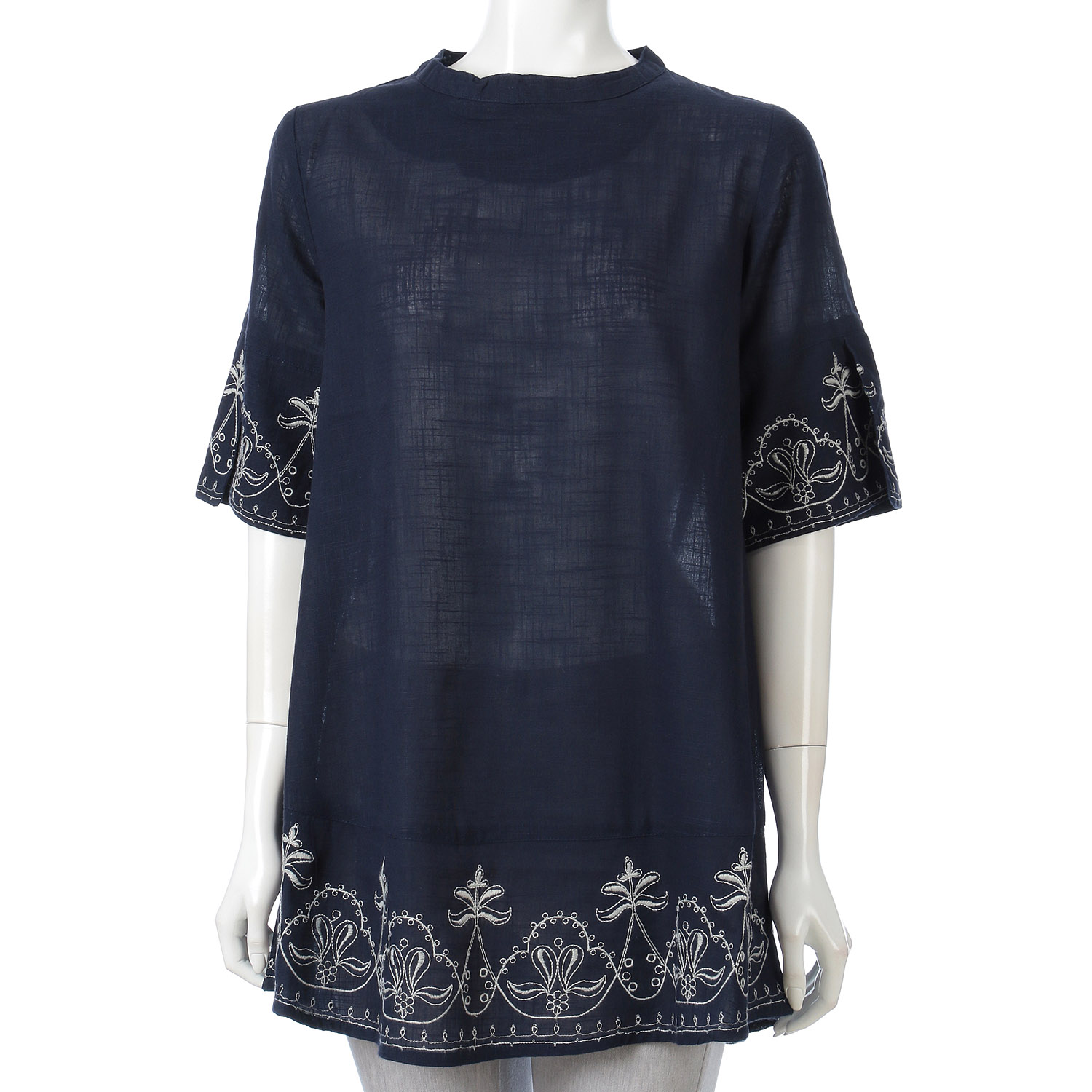 綿スラブ裾刺繍チュニック - 画像8