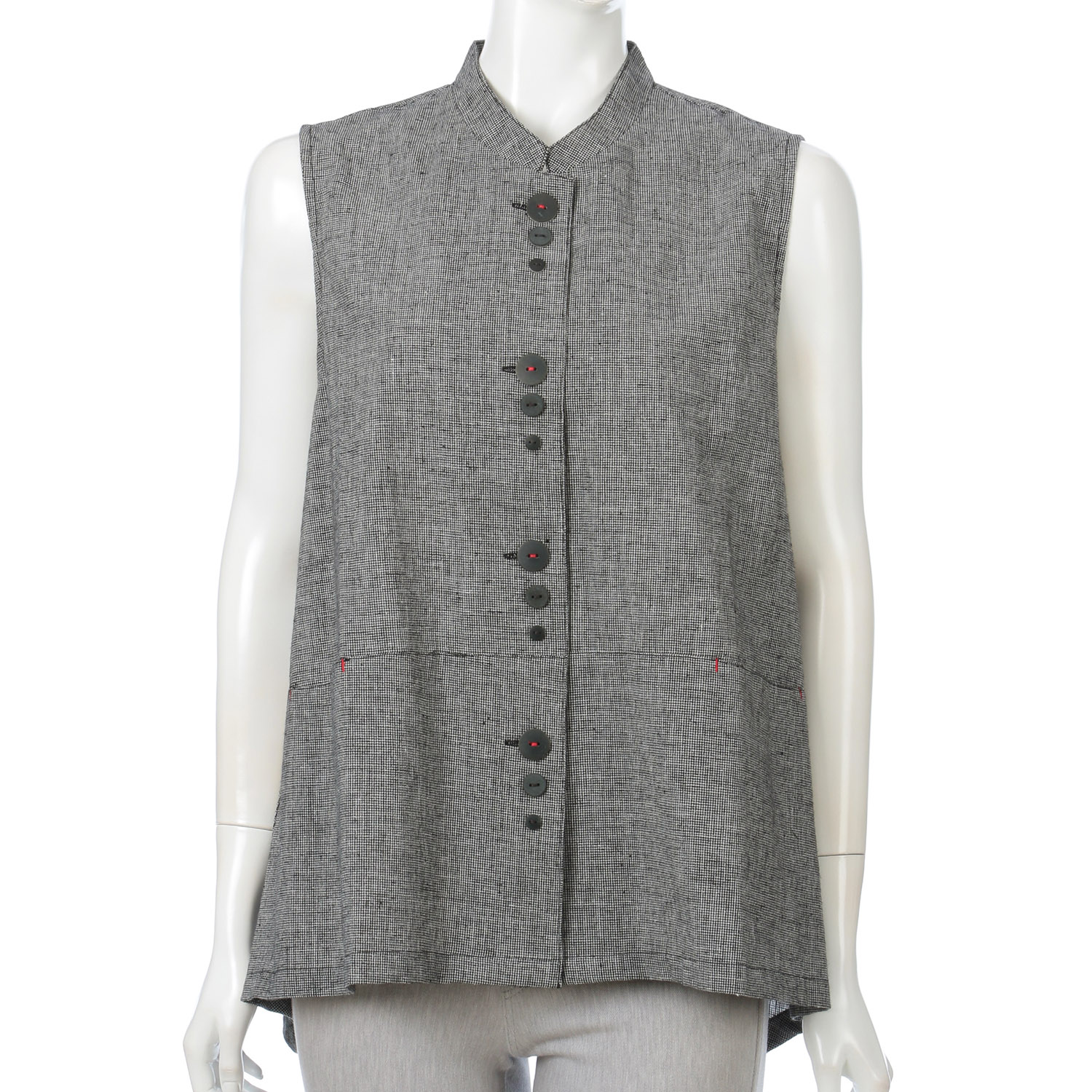 先染め千鳥格子ベスト - 画像2