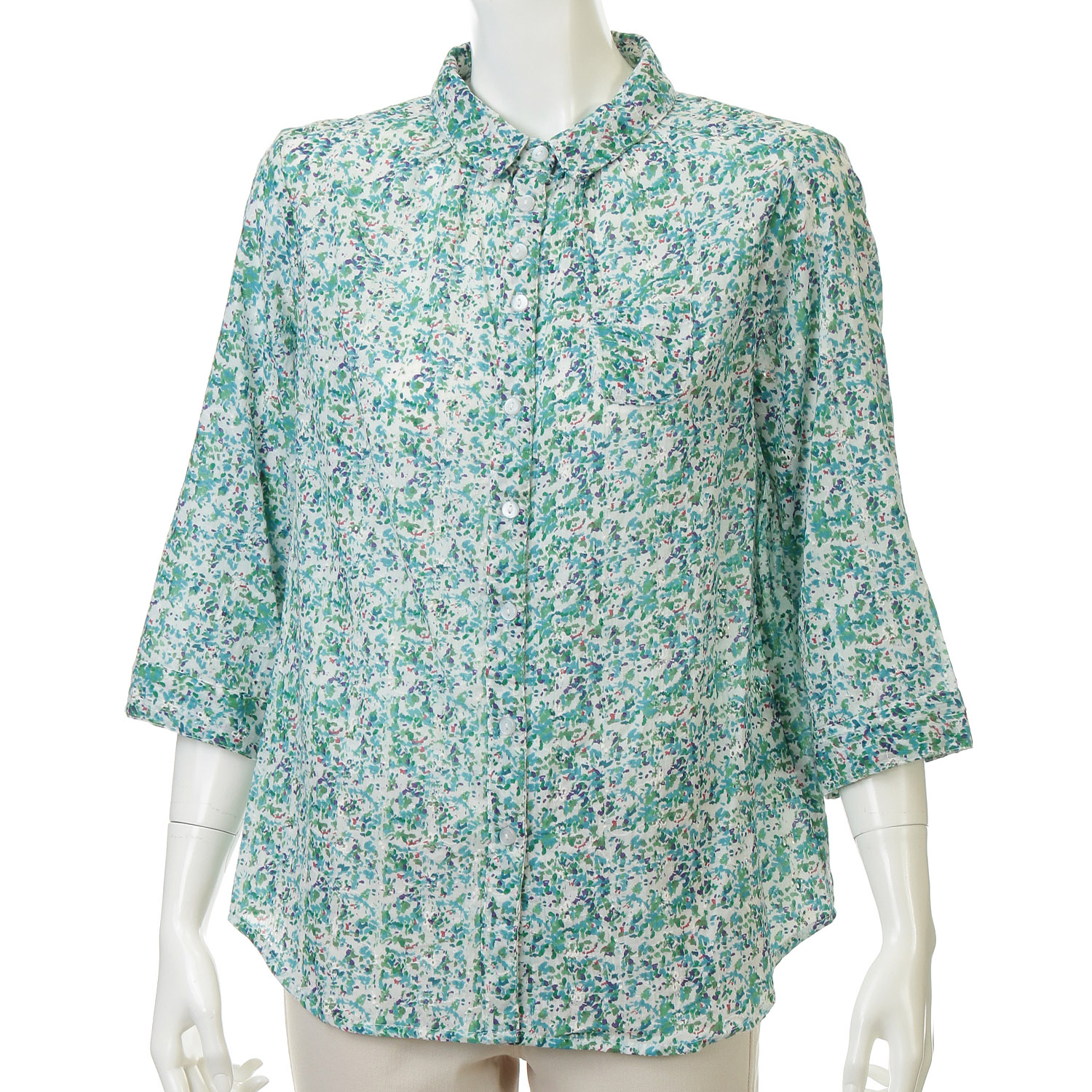 シフリーレースプリントブラウス - 画像3