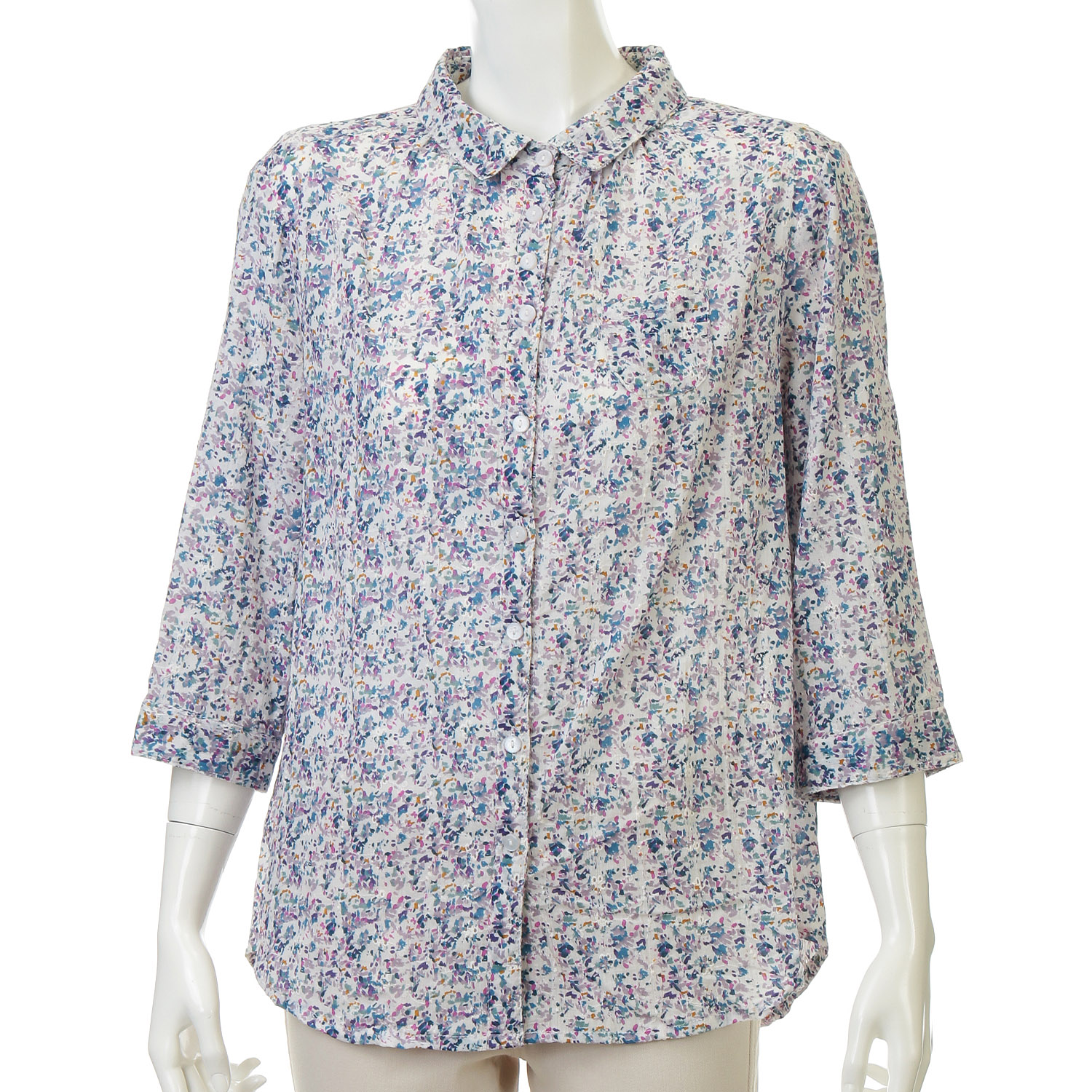 シフリーレースプリントブラウス - 画像4