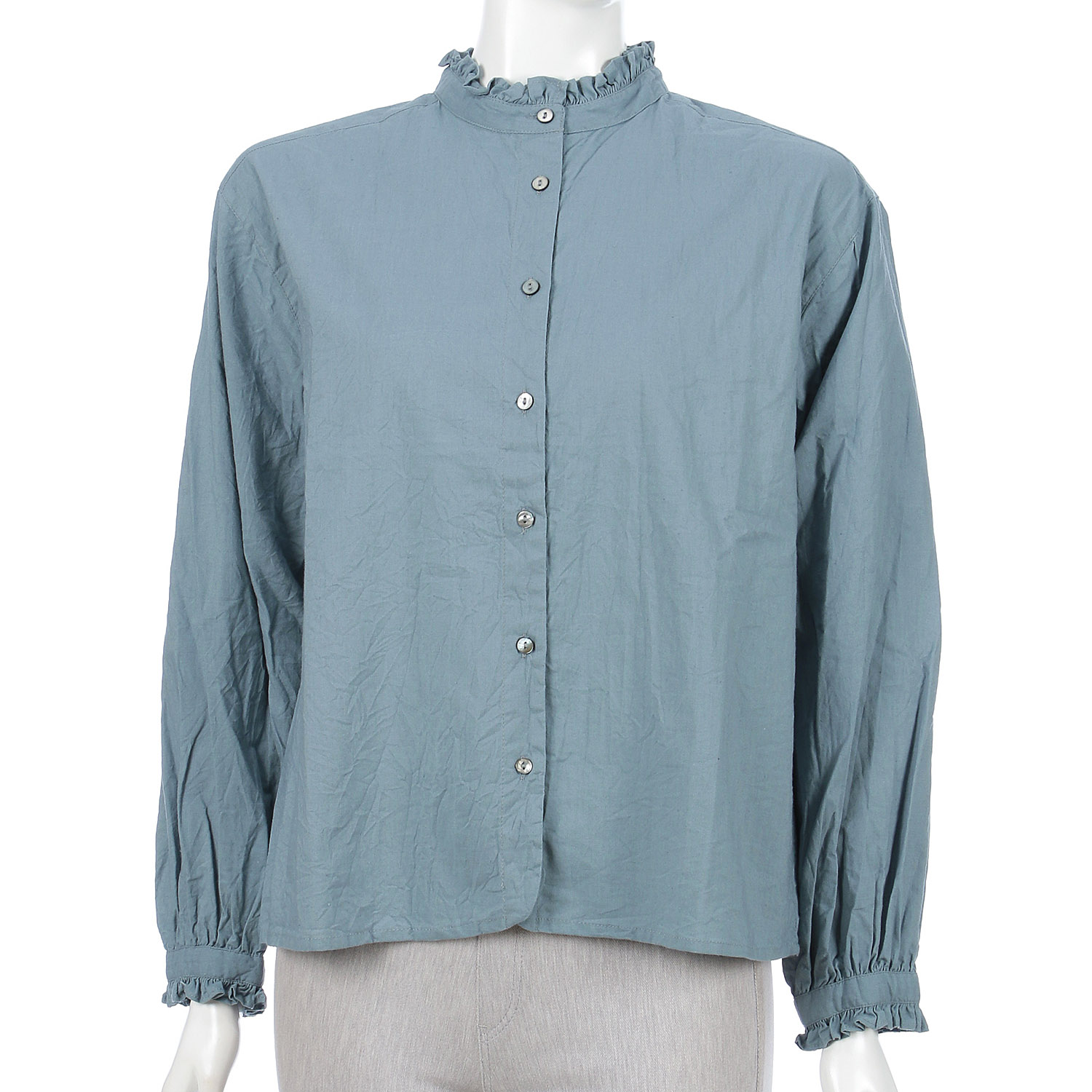 コットンフリルカラーブラウス - 画像7