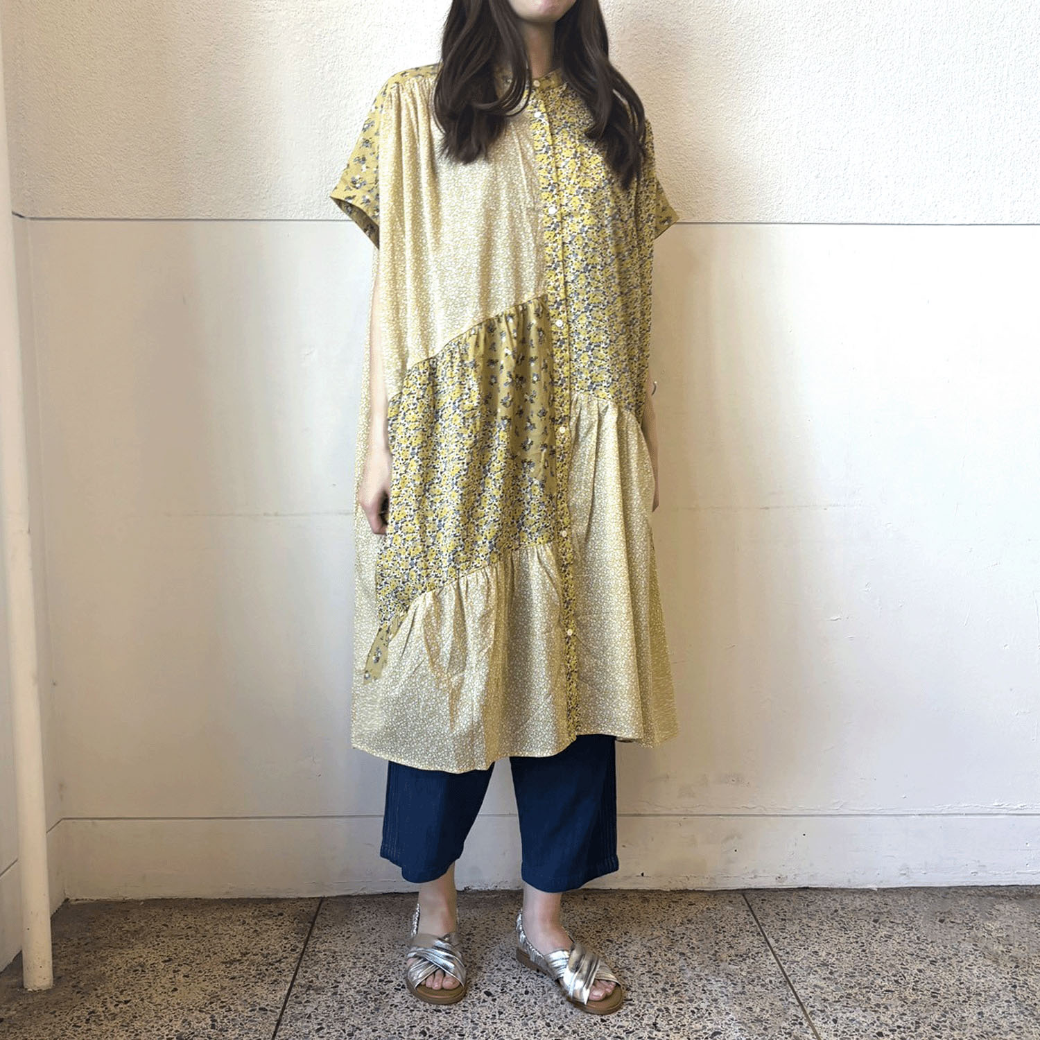 【LUPILIEN】 パッチワークティアードワンピース - 画像1