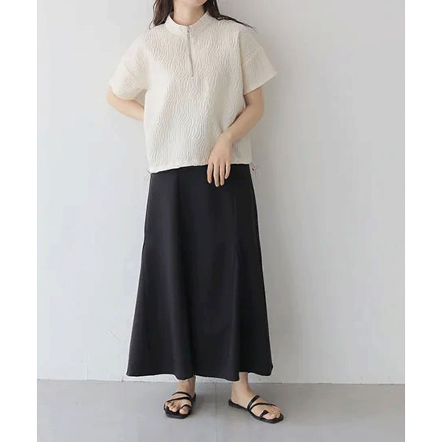 Vingtrois ウェーブ柄ハーフジッププルオーバー - 画像7