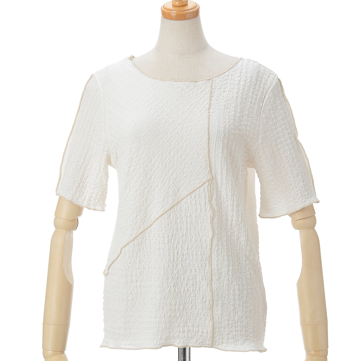 Vingtrois 楊柳クレープ切替トップス - 画像7