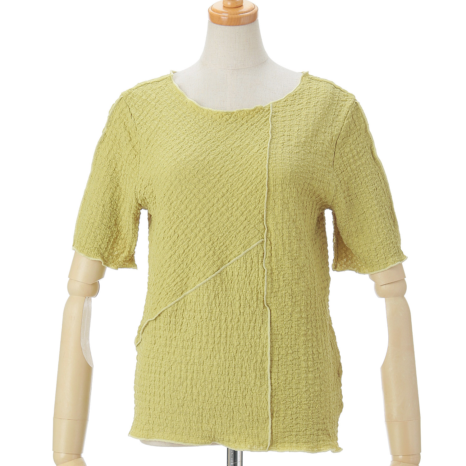 Vingtrois 楊柳クレープ切替トップス - 画像9