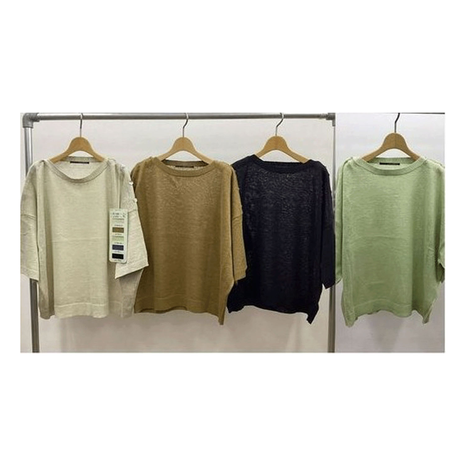 ザンパ麻ボートネック肩釦プルオーバー - 画像2