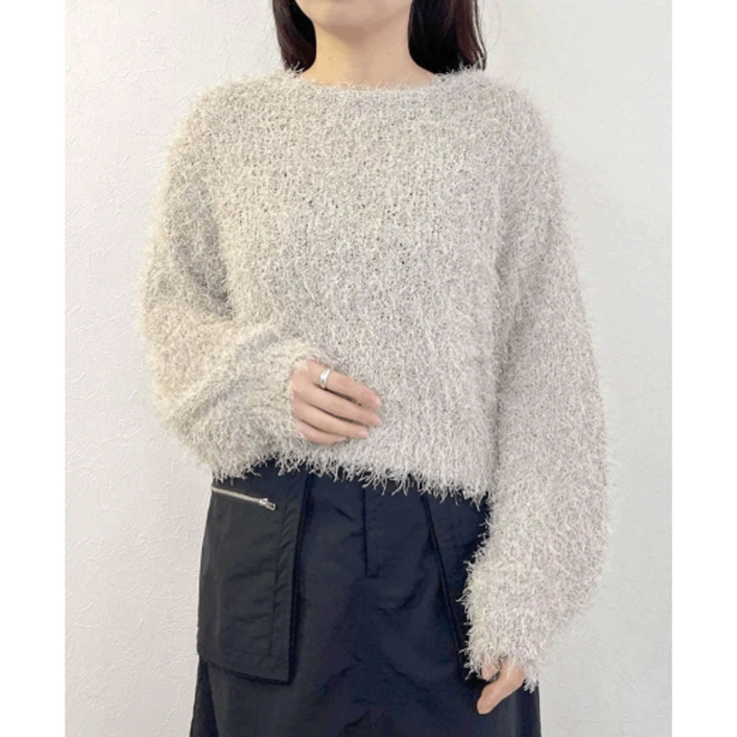 【Inst Live】vingtrois ラメフリンジプルオーバー - 画像5