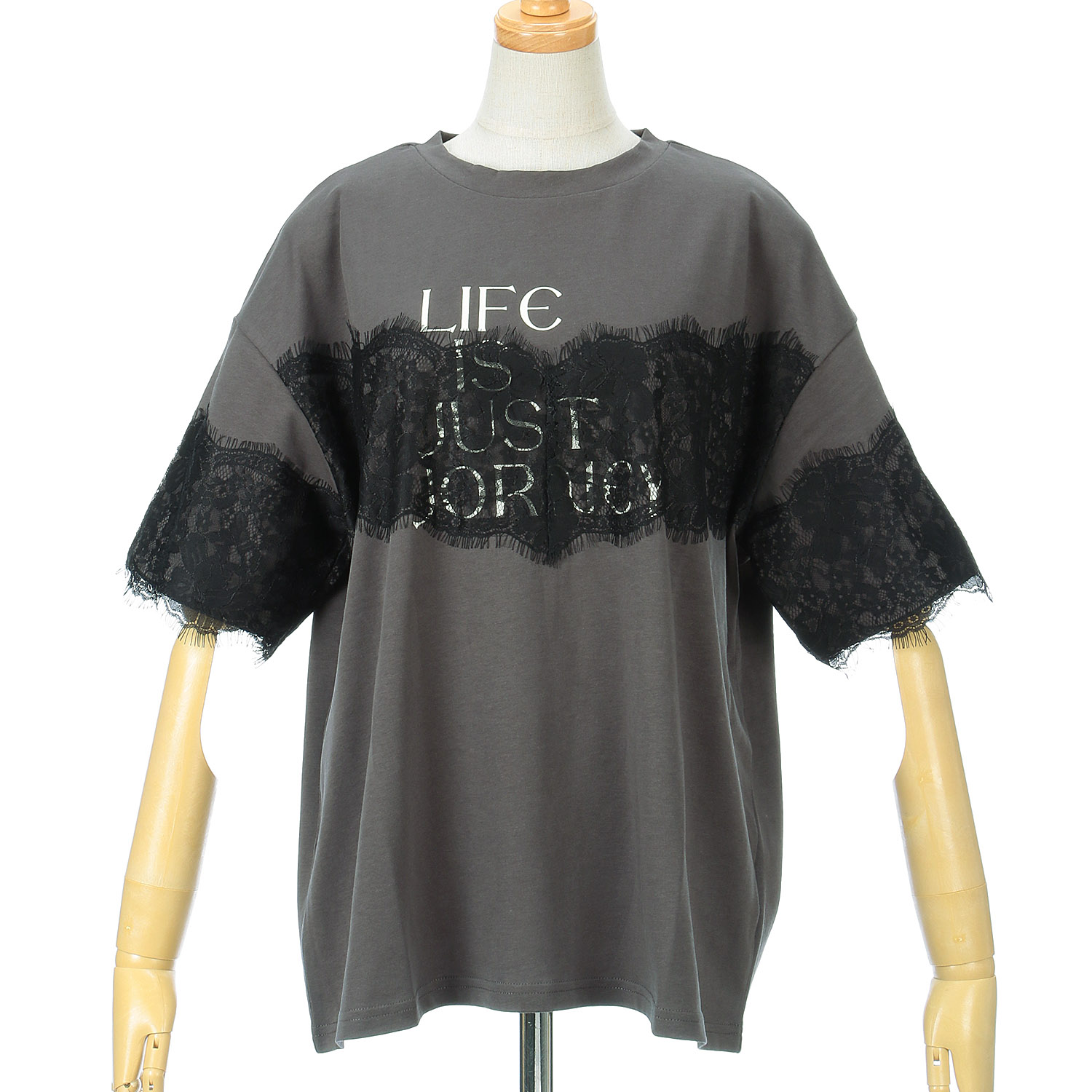 【Insta Live】Vingtrois レース×ロゴTシャツ - 画像2