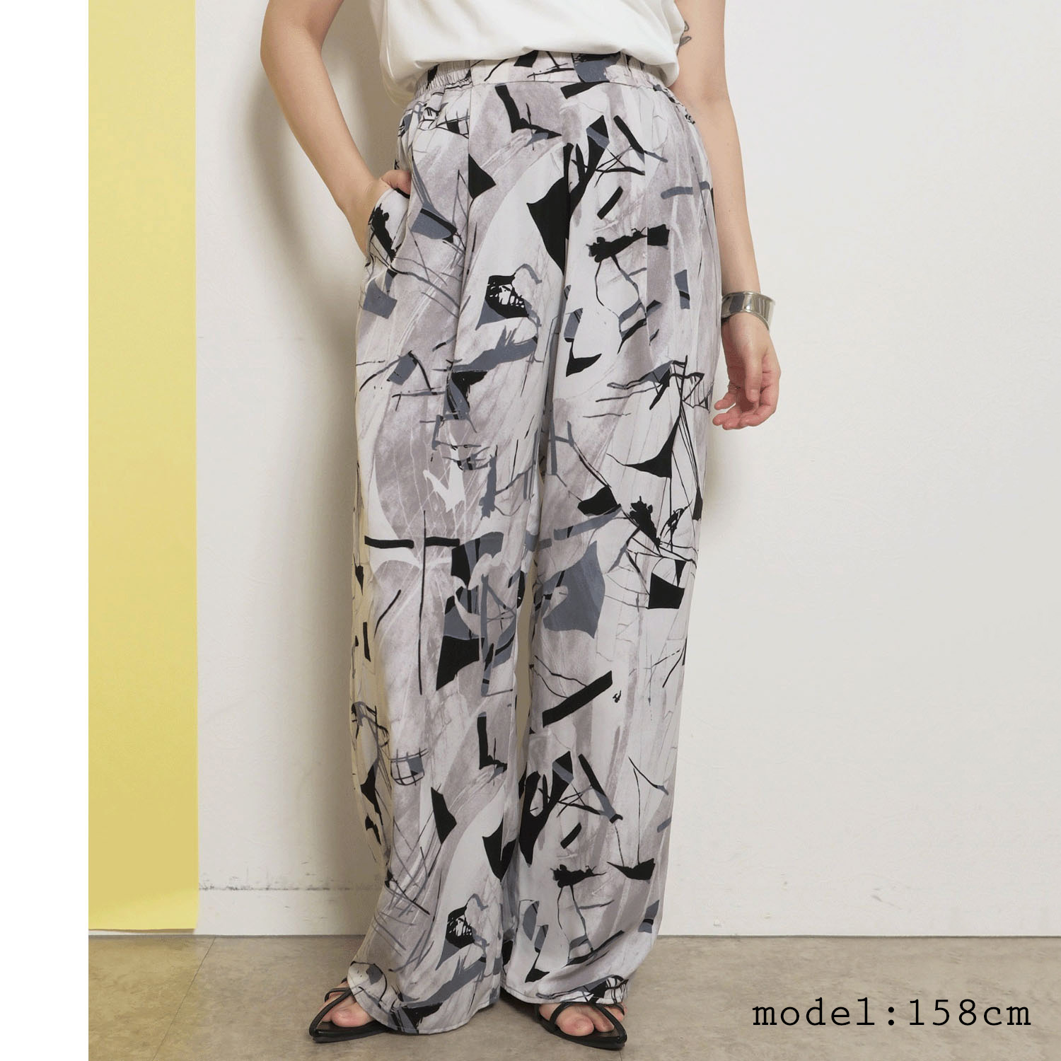 【Insta Live】Palm Riche ジオメトリック柄リラックスパンツ - 画像14