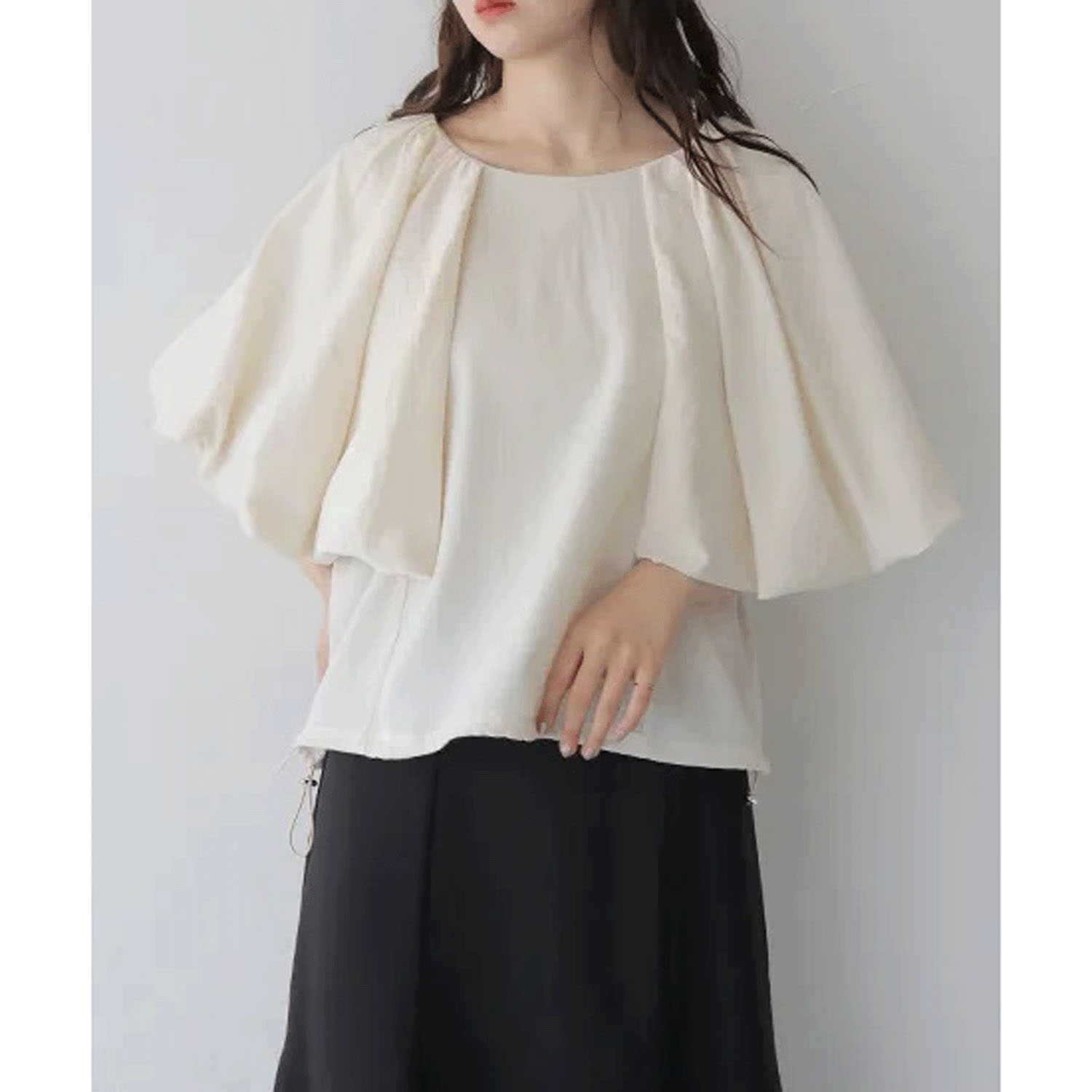 Vingtrois 麻タッチバルーンブラウス - 画像8