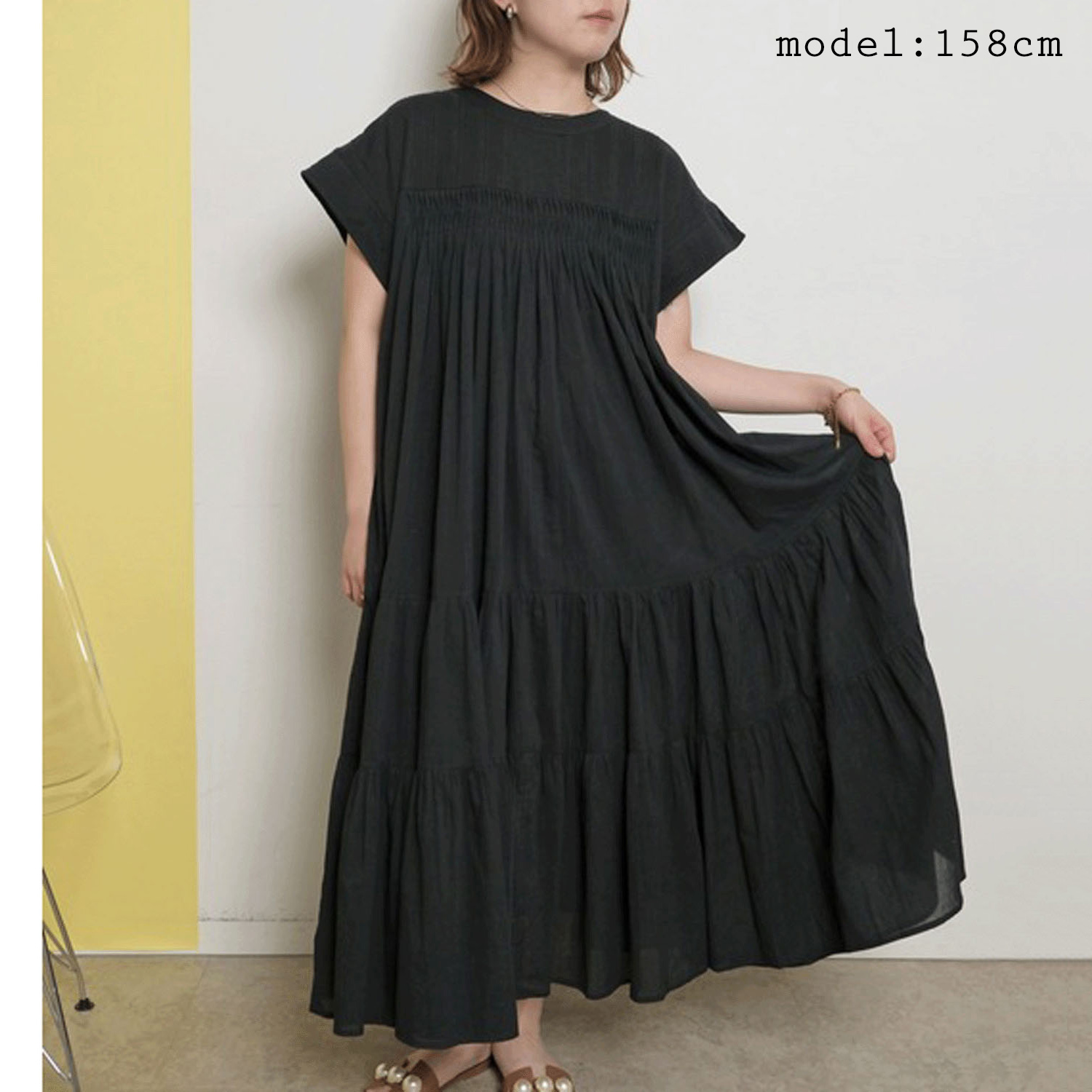 【Insta Live】Palm Riche インド綿 前後2WAYピンタックワンピース - 画像12