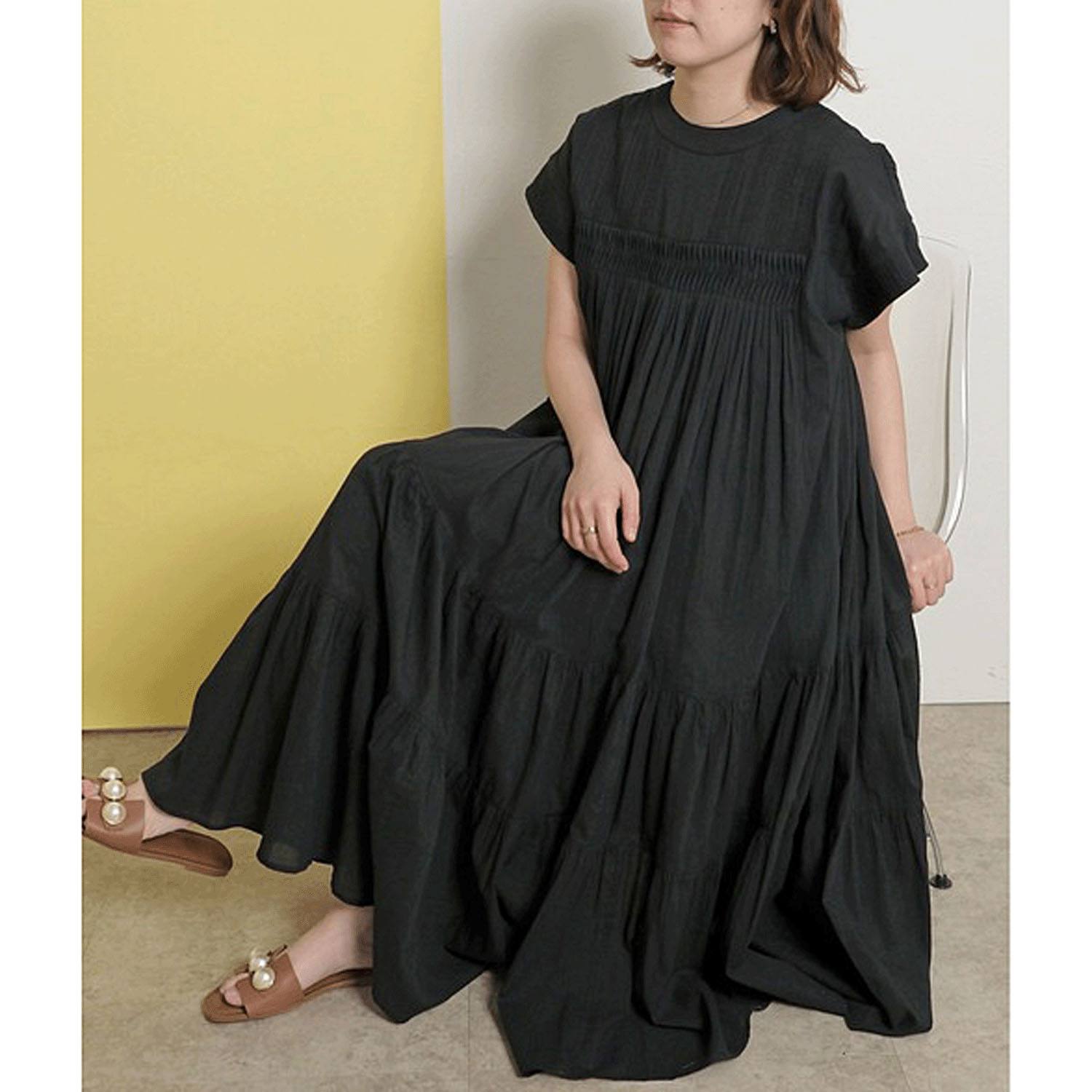 【Insta Live】Palm Riche インド綿 前後2WAYピンタックワンピース - 画像20