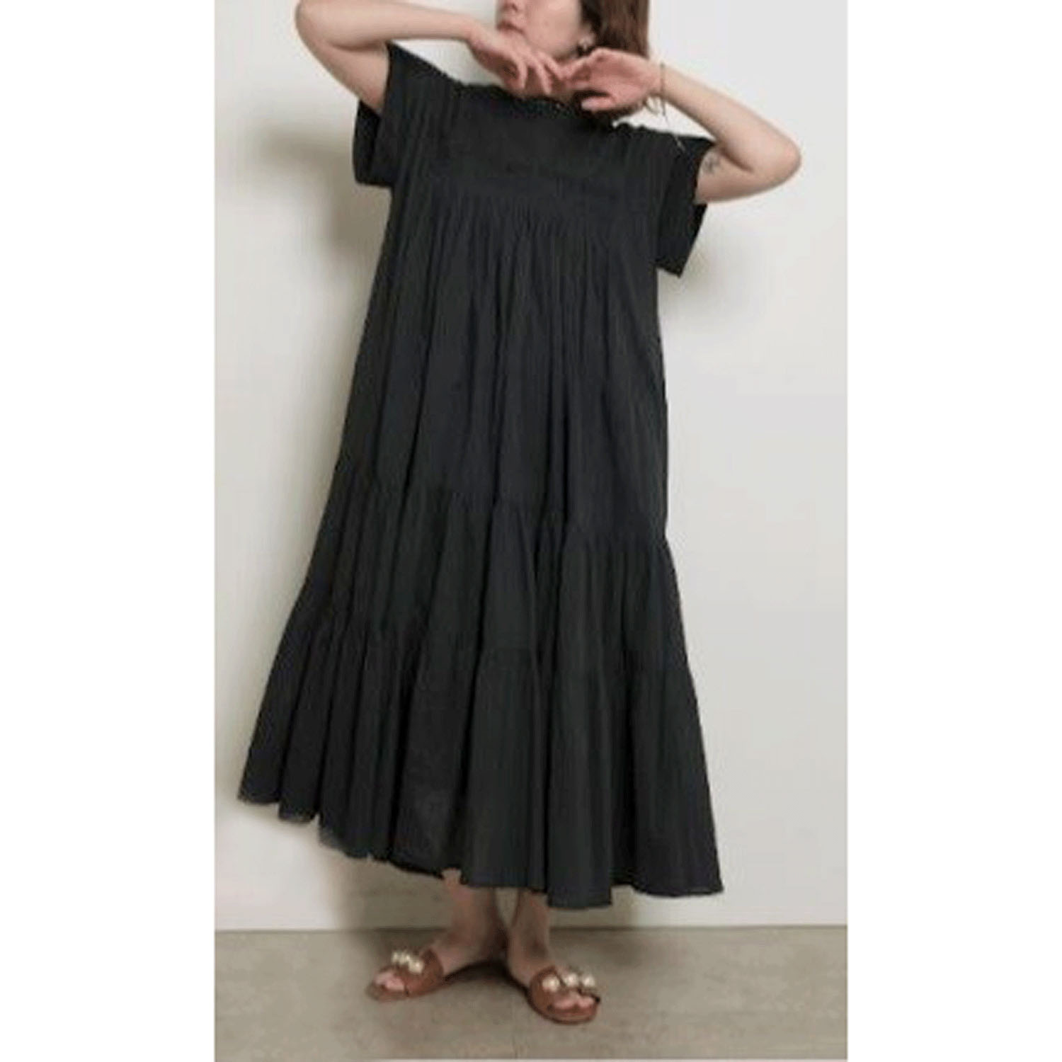 【Insta Live】Palm Riche インド綿 前後2WAYピンタックワンピース - 画像21