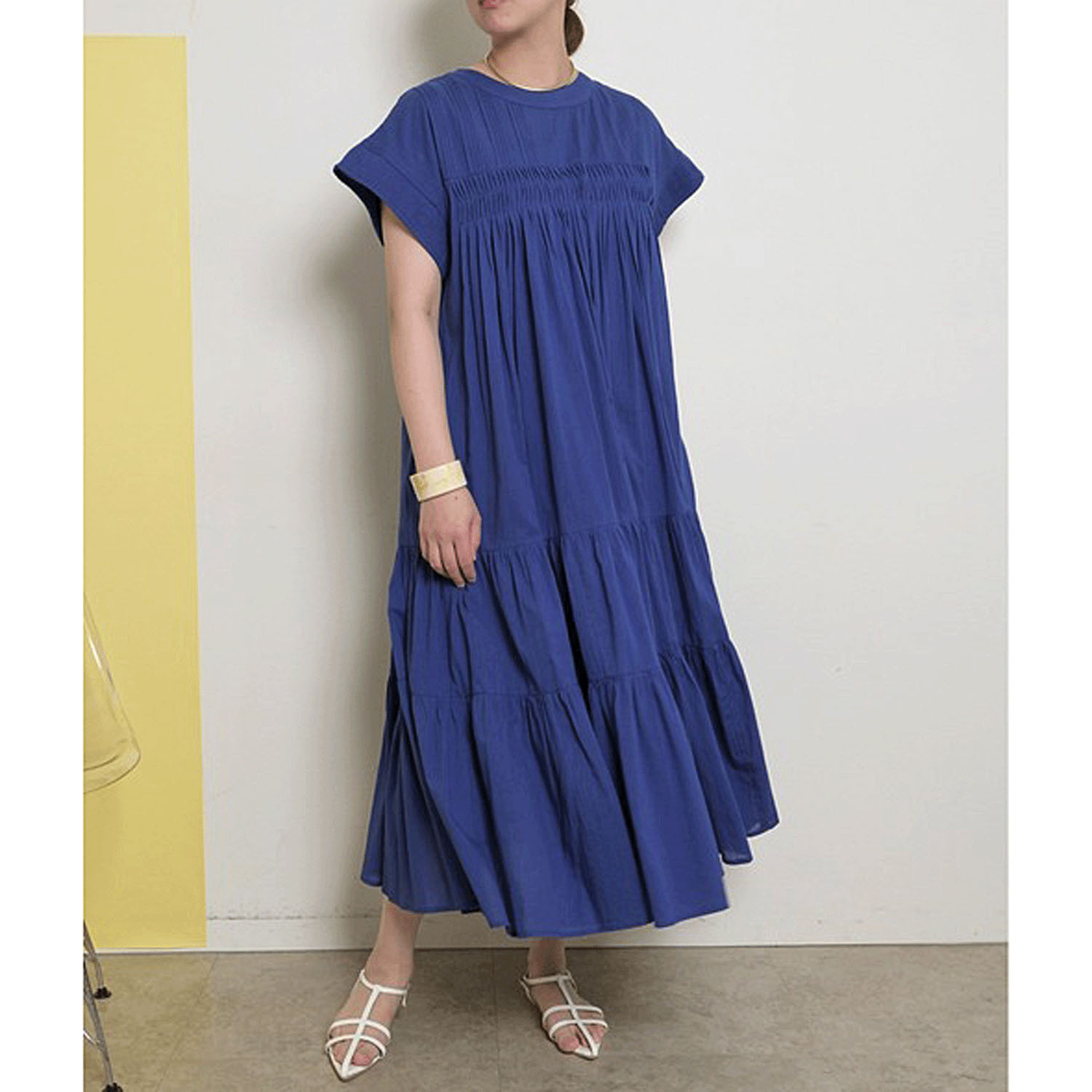 【Insta Live】Palm Riche インド綿 前後2WAYピンタックワンピース - 画像1